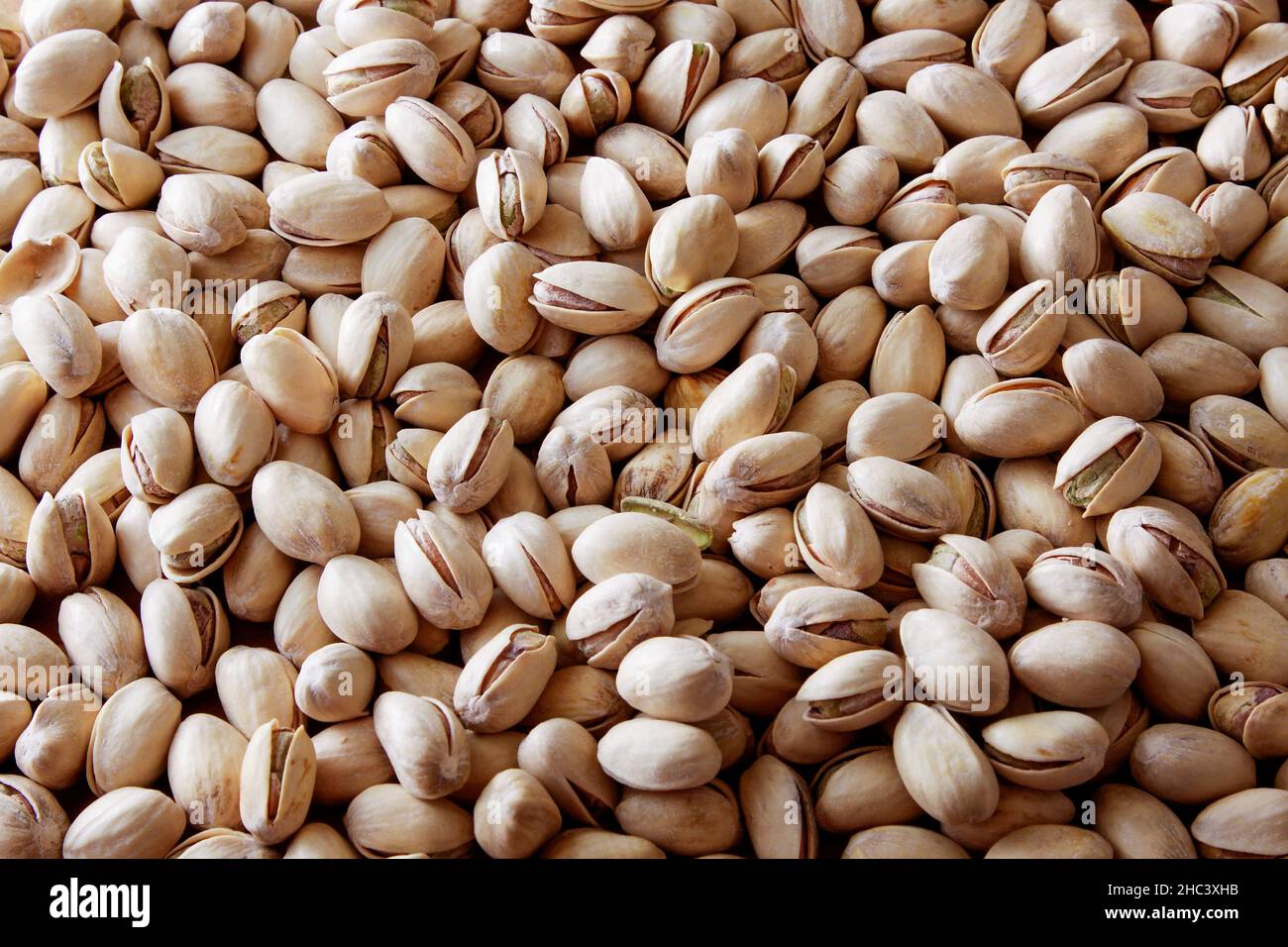 roasted pistachios from above Stock Photo