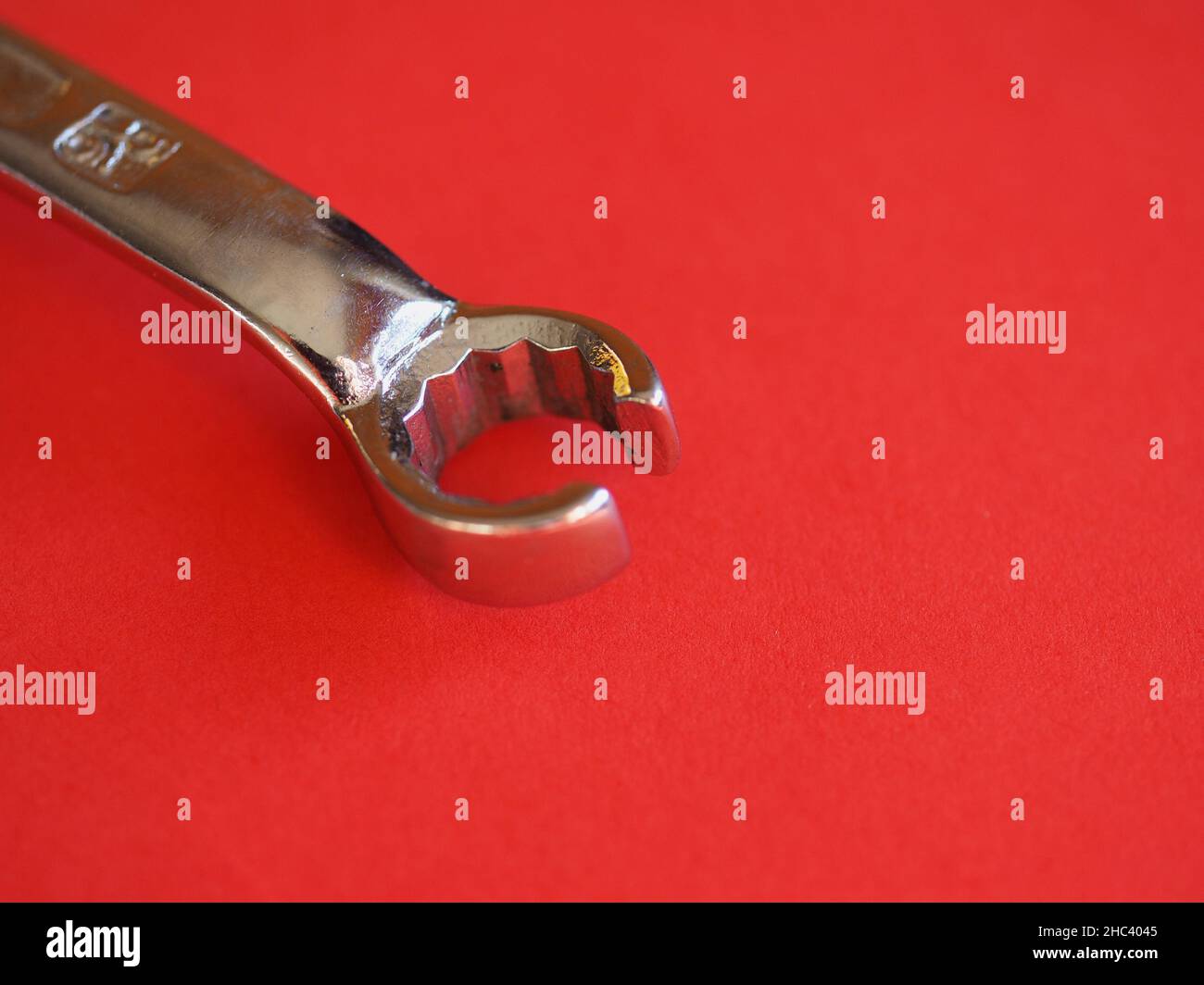 wrench aka spanner tool used to turn rotary fasteners such as nuts and