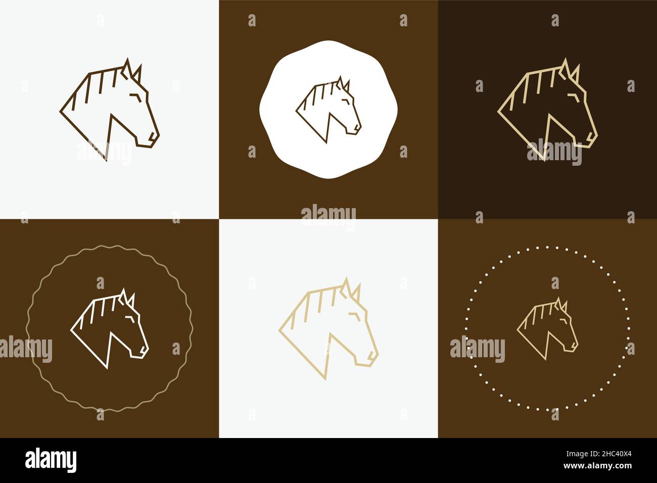 Minimal line versatile animal circle badge design Stock Vector