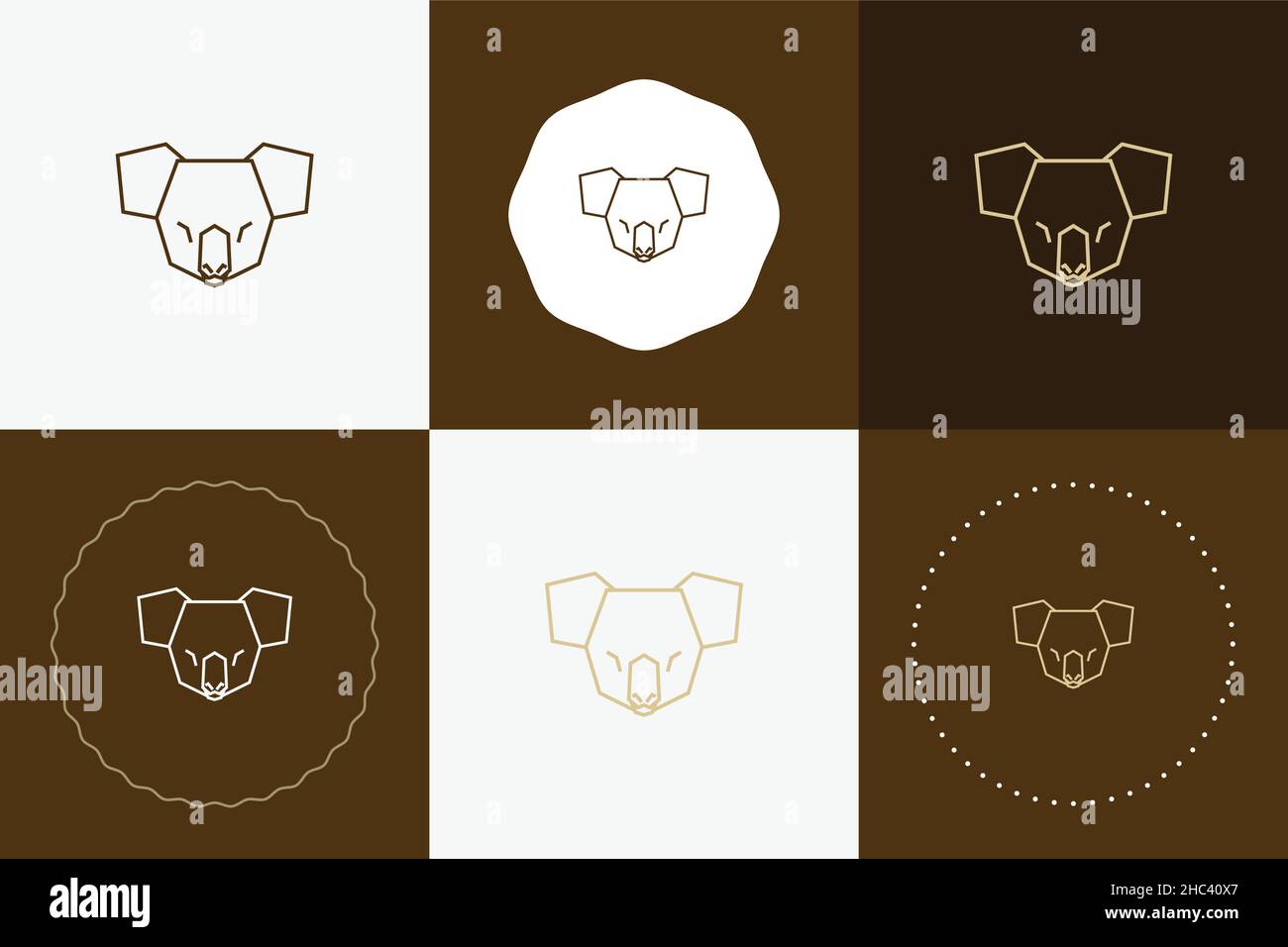 Minimal line versatile animal circle badge design Stock Vector