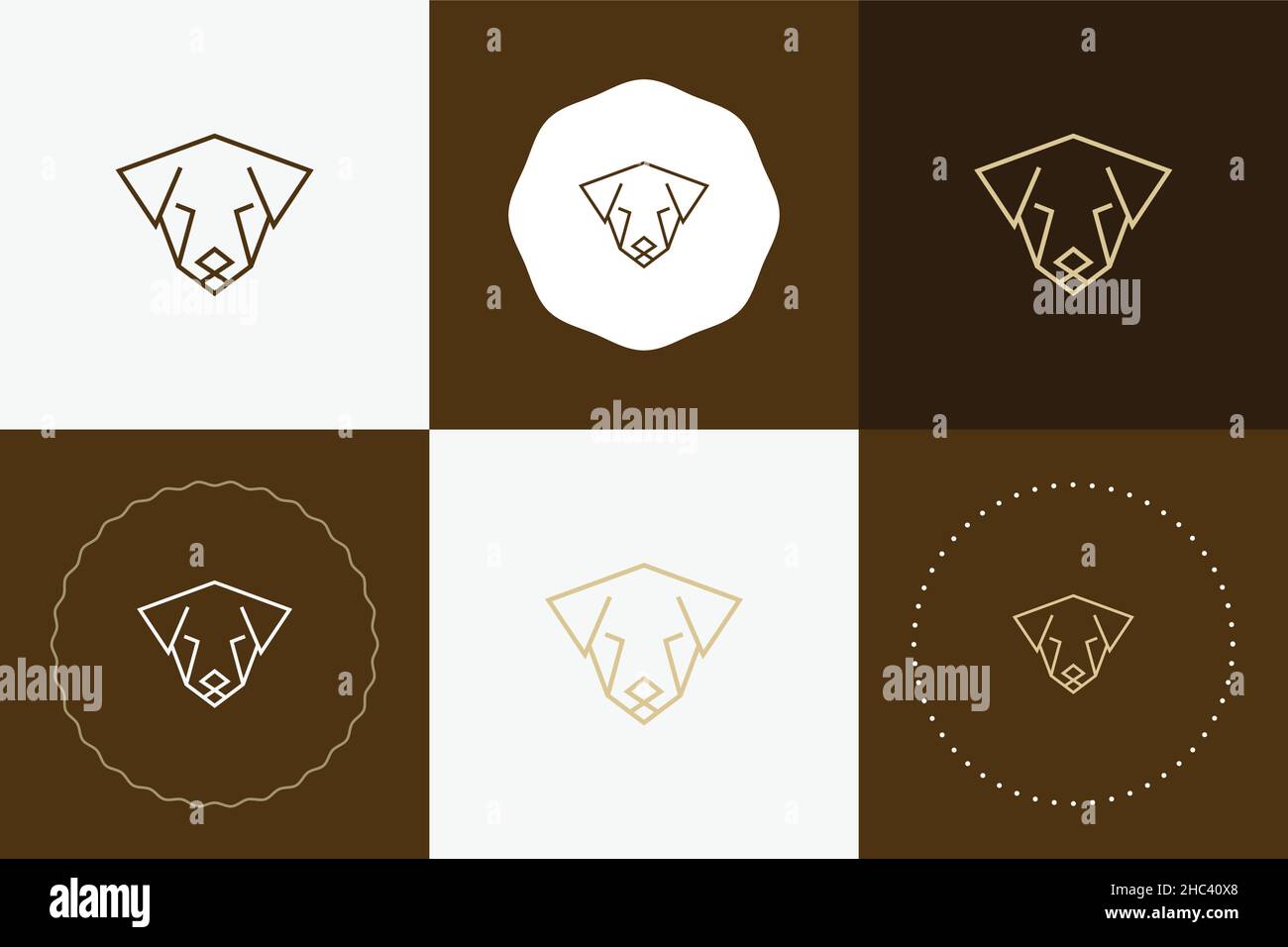 Minimal line versatile animal circle badge design Stock Vector