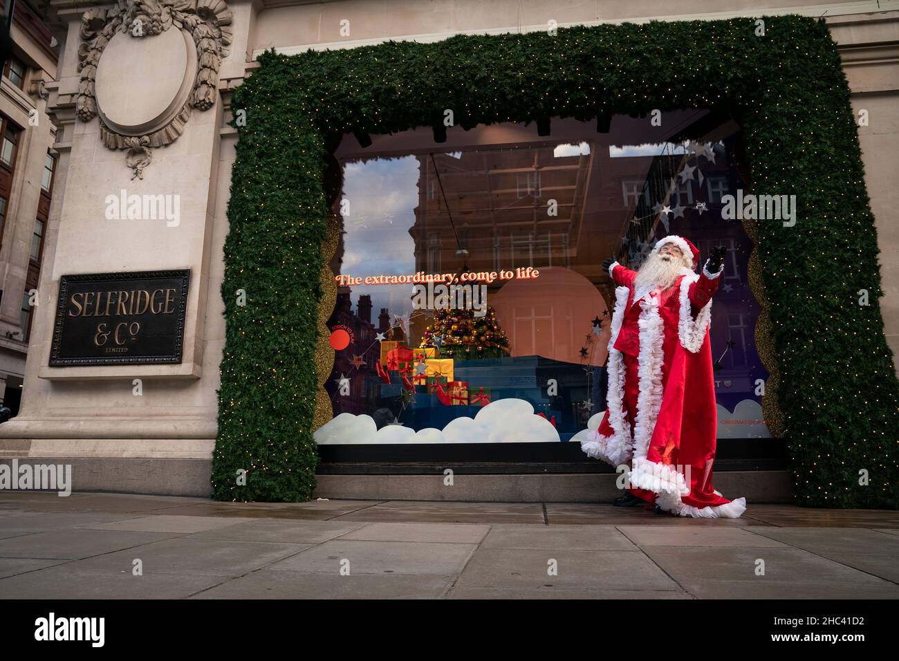 File photo dated 28/10/2021 of a man dressed as Santa Claus outside