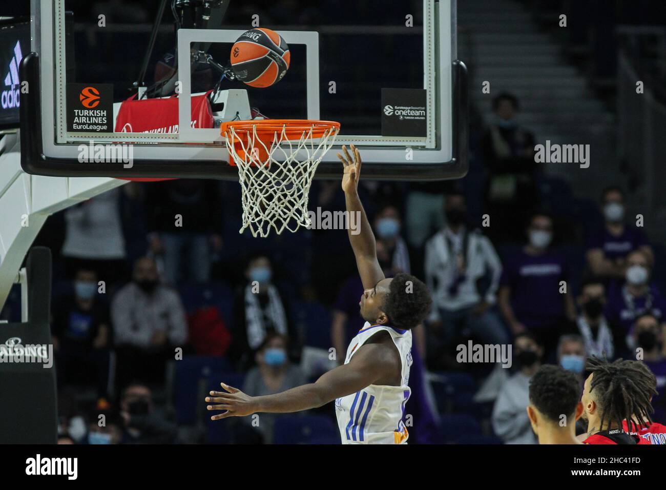Sediq Garuba of Real Madrid during the Turkish Airlines Euroleague basketball match between Real Madrid and CSKA Moscow on December 23, 2021 at Wizink Center in Madrid, Spain - Photo:  Irh/DPPI/LiveMedia Stock Photo