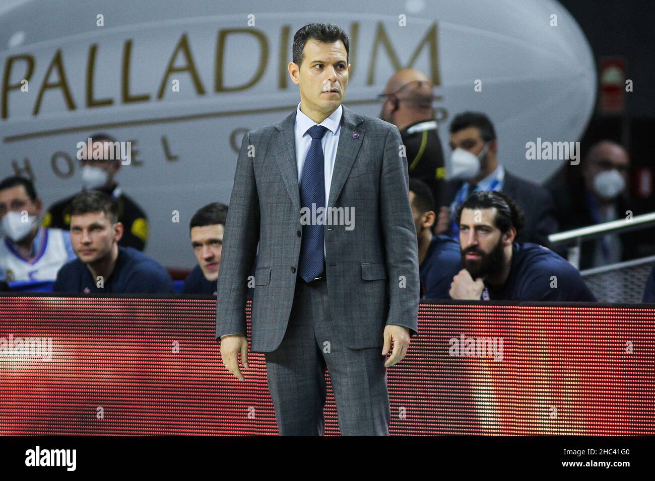 Dimitris Itoudis, head coach of CSKA Moscow during the Turkish Airlines Euroleague basketball match between Real Madrid and CSKA Moscow on December 23, 2021 at Wizink Center in Madrid, Spain - Photo:  Irh/DPPI/LiveMedia Stock Photo