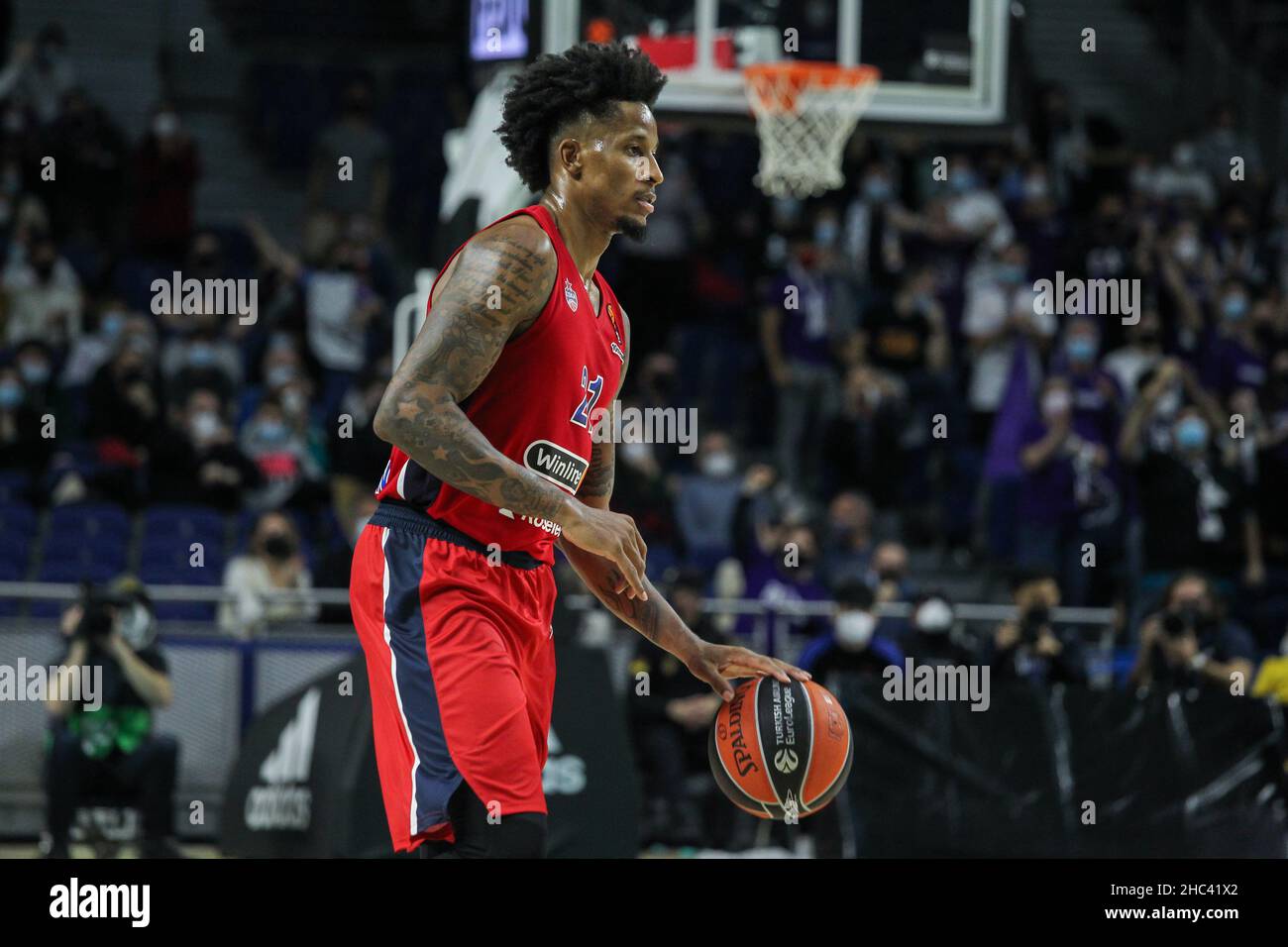 Will Clyburn of CSKA Moscow during the Turkish Airlines Euroleague basketball match between Real Madrid and CSKA Moscow on December 23, 2021 at Wizink Center in Madrid, Spain - Photo:  Irh/DPPI/LiveMedia Stock Photo