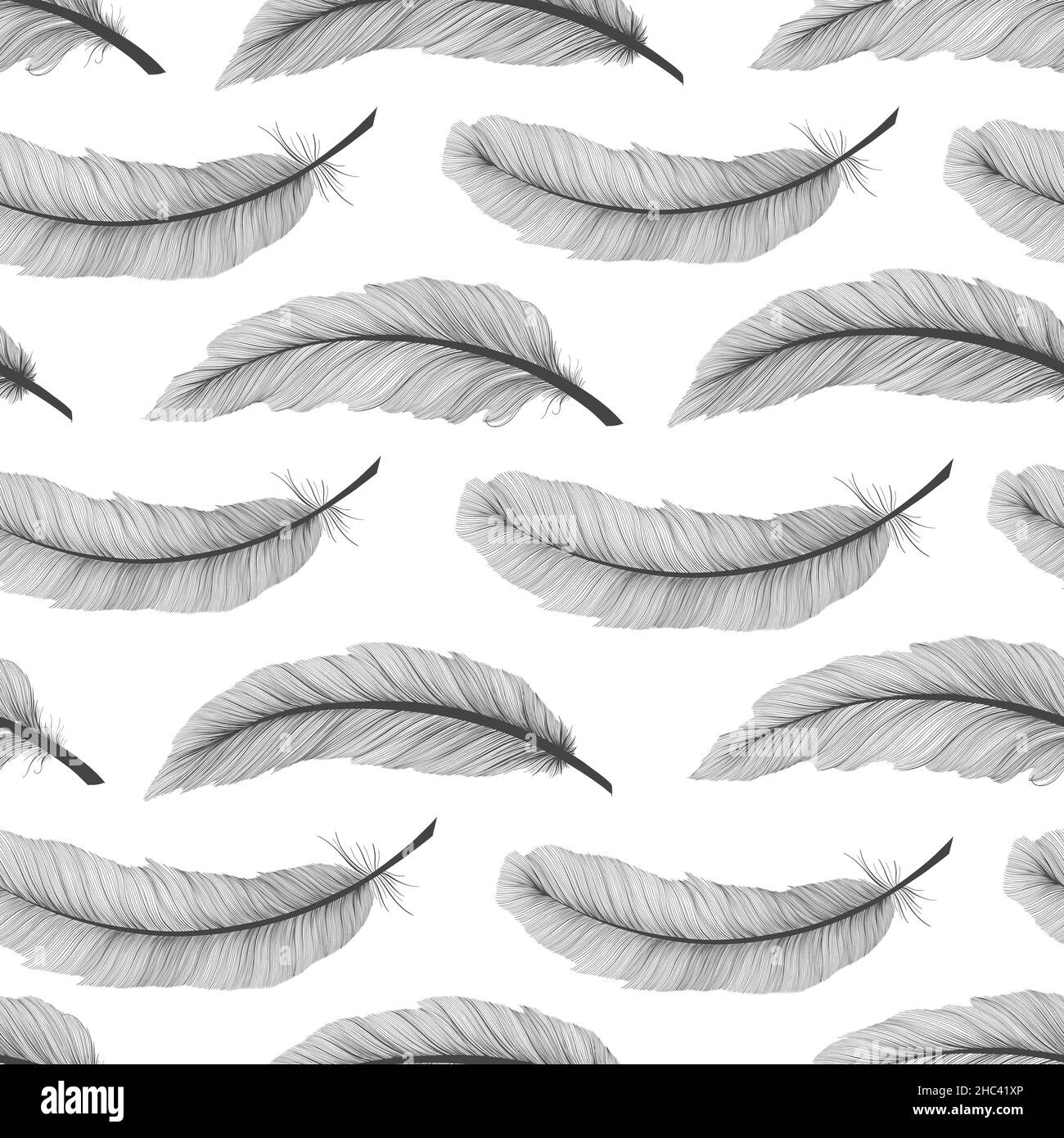 Seamless pattern Tribal Feathers decoration. Ethnic boho style hand ...