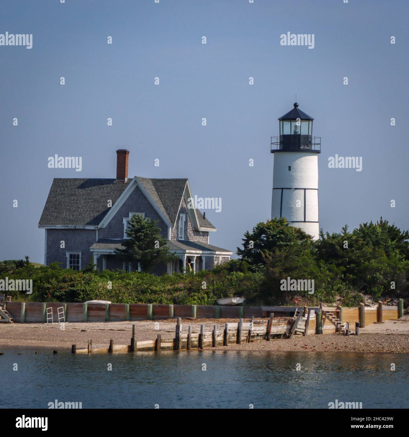 View of Sandy Neck Lighthouse, Barnstable, Massachusetts. Stock Photo