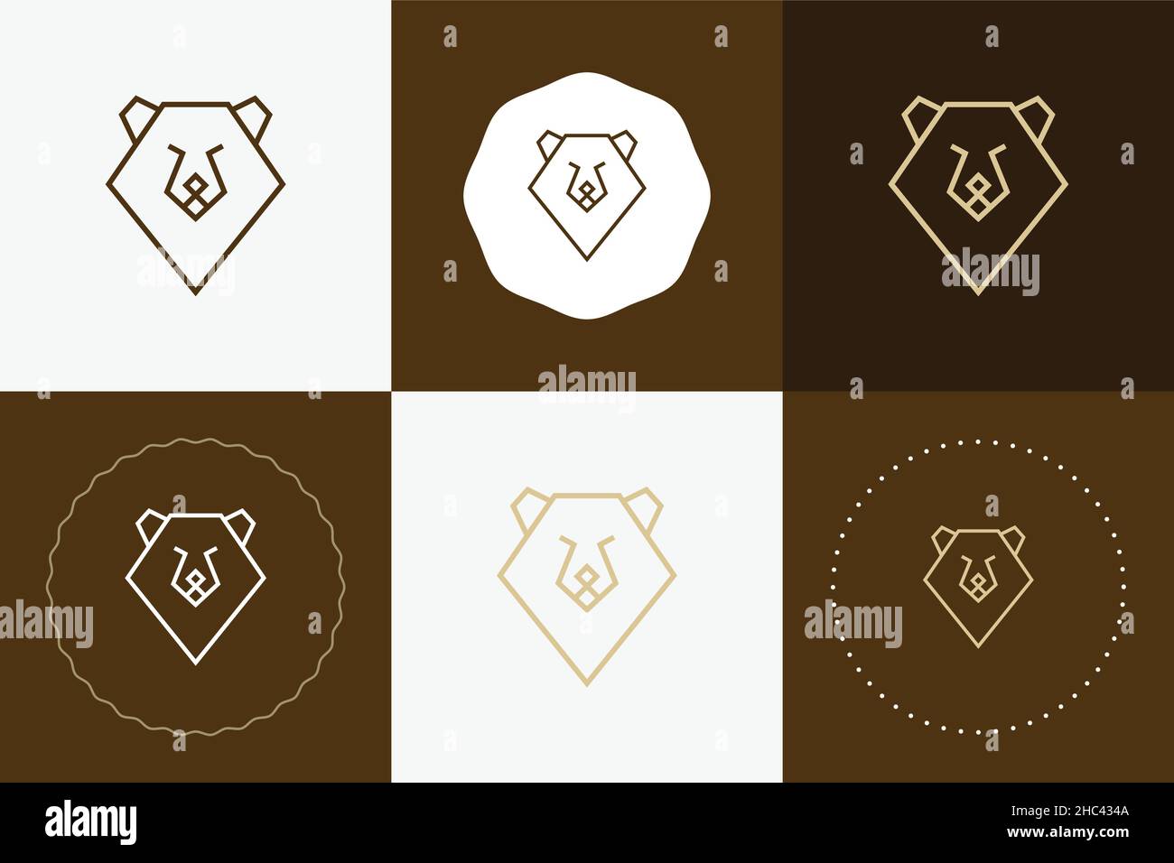 Minimal line versatile animal circle badge design Stock Vector