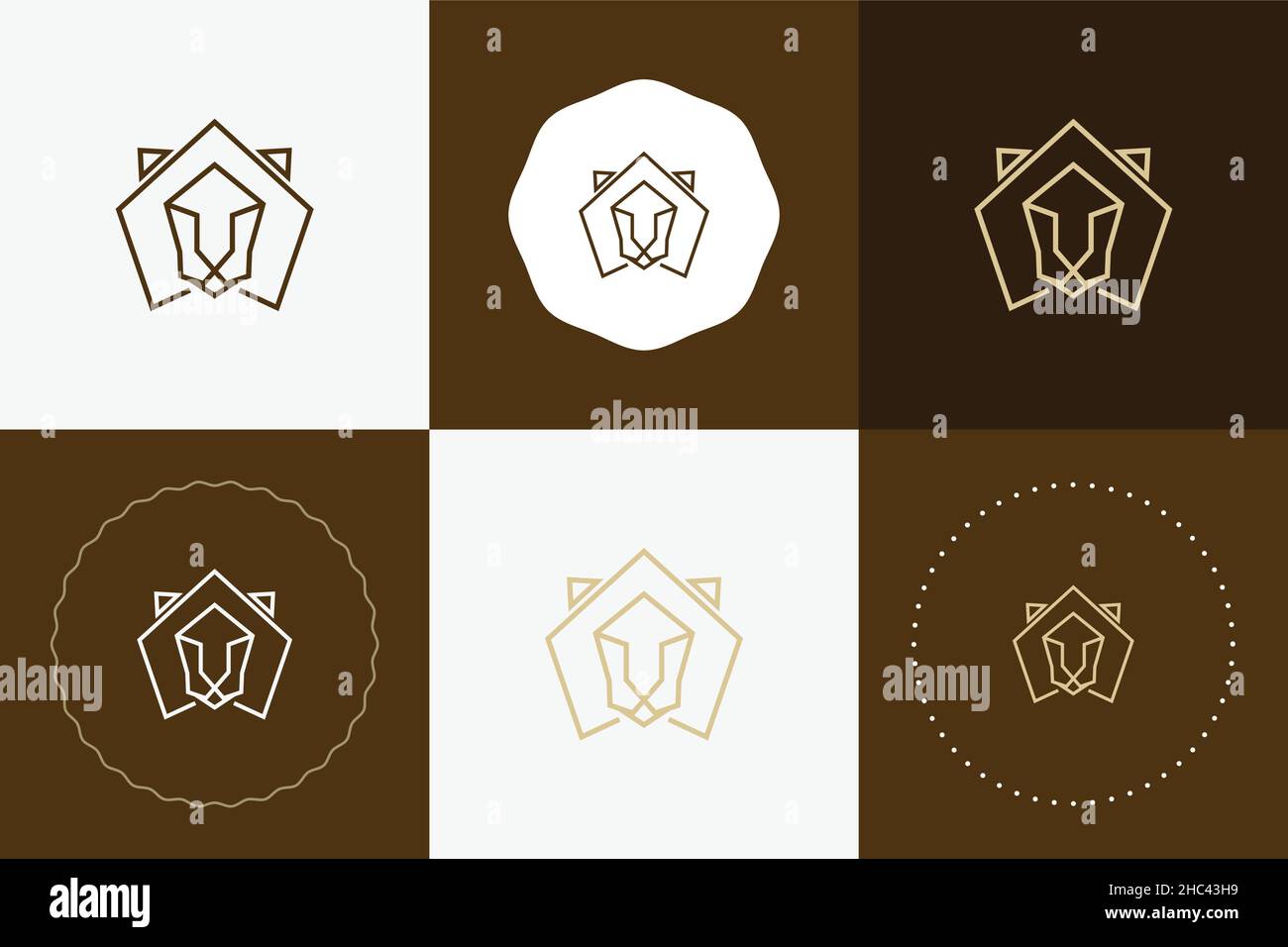 Minimal line versatile animal circle badge design Stock Vector