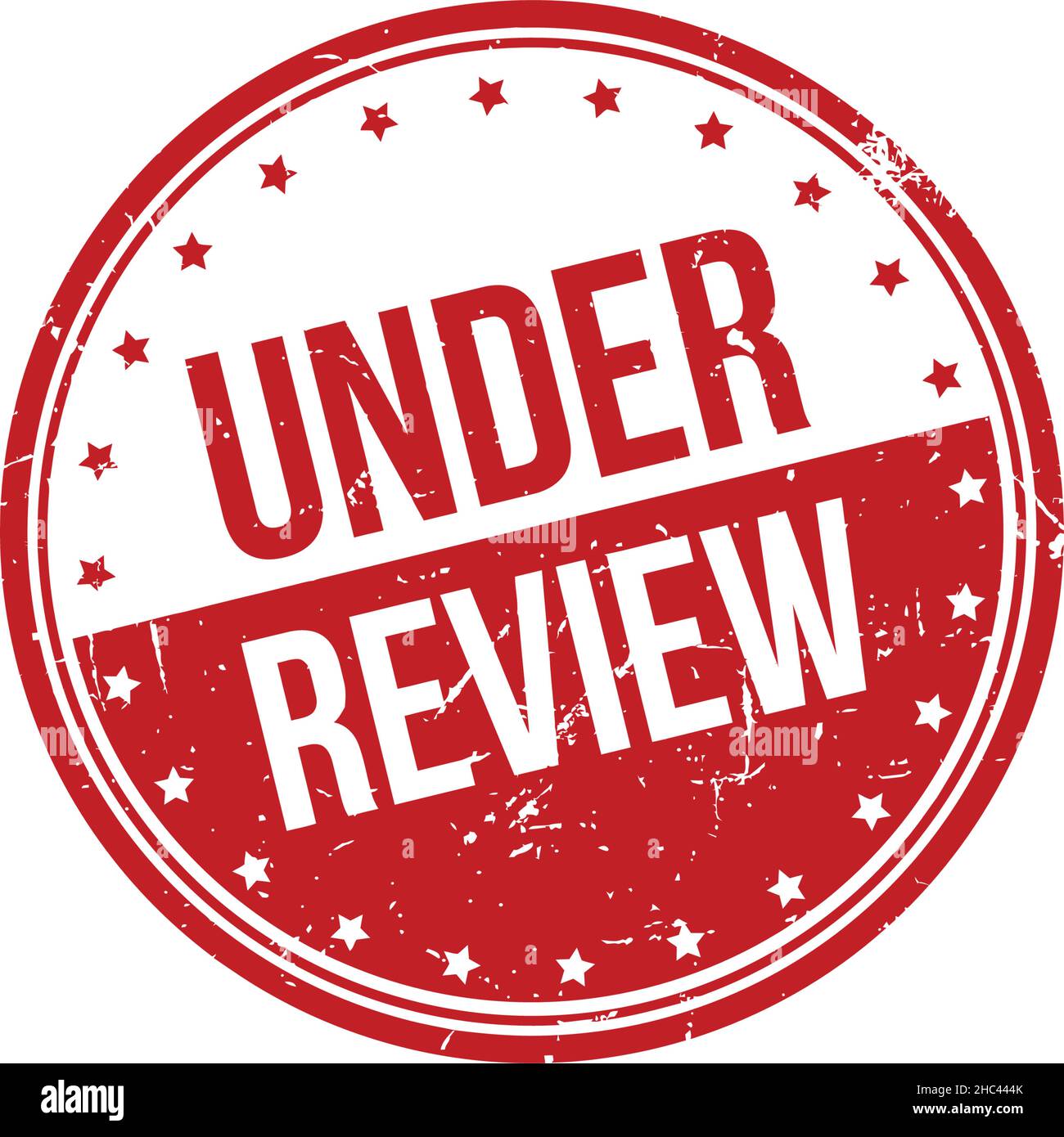 Under Review Rubber Stamp. Red Under Review Rubber Grunge Stamp Seal
