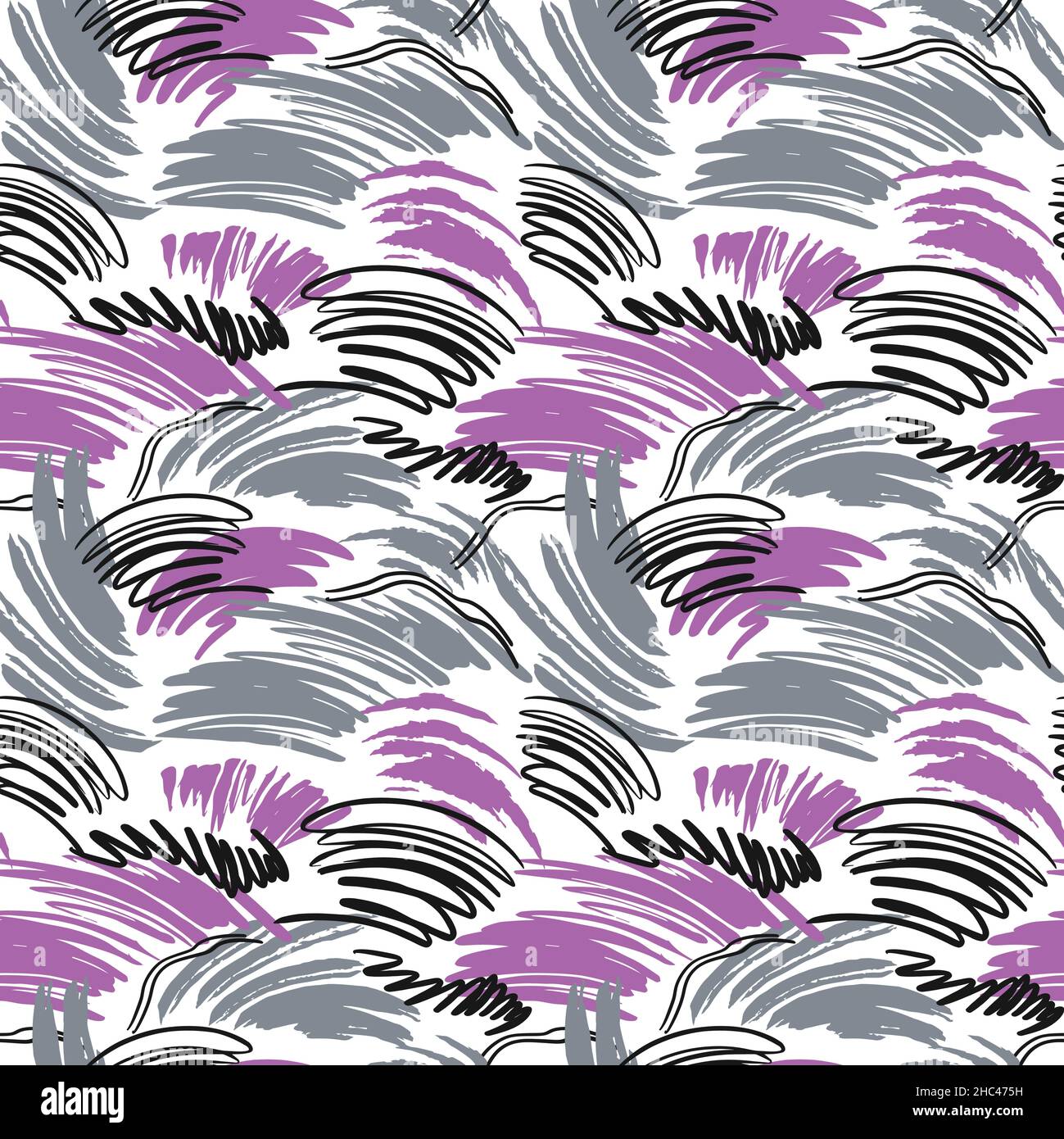 Vector seamless scribble pattern, made of chaotic lines. Stock Vector