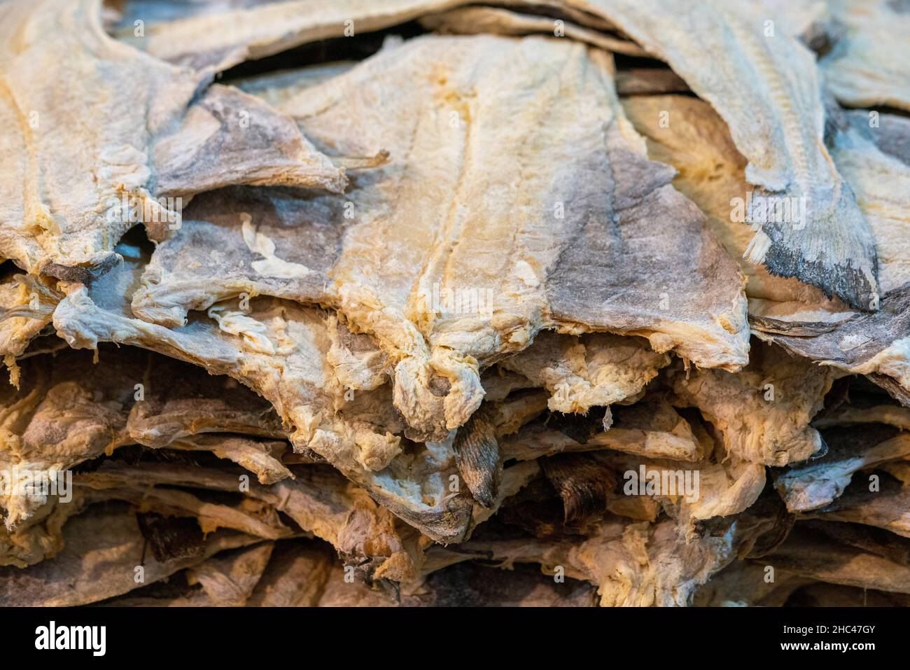 Traditional portuguese salted dried cod fish Stock Photo