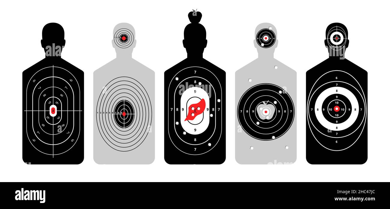 Targets for shooting with human silhouette Stock Vector