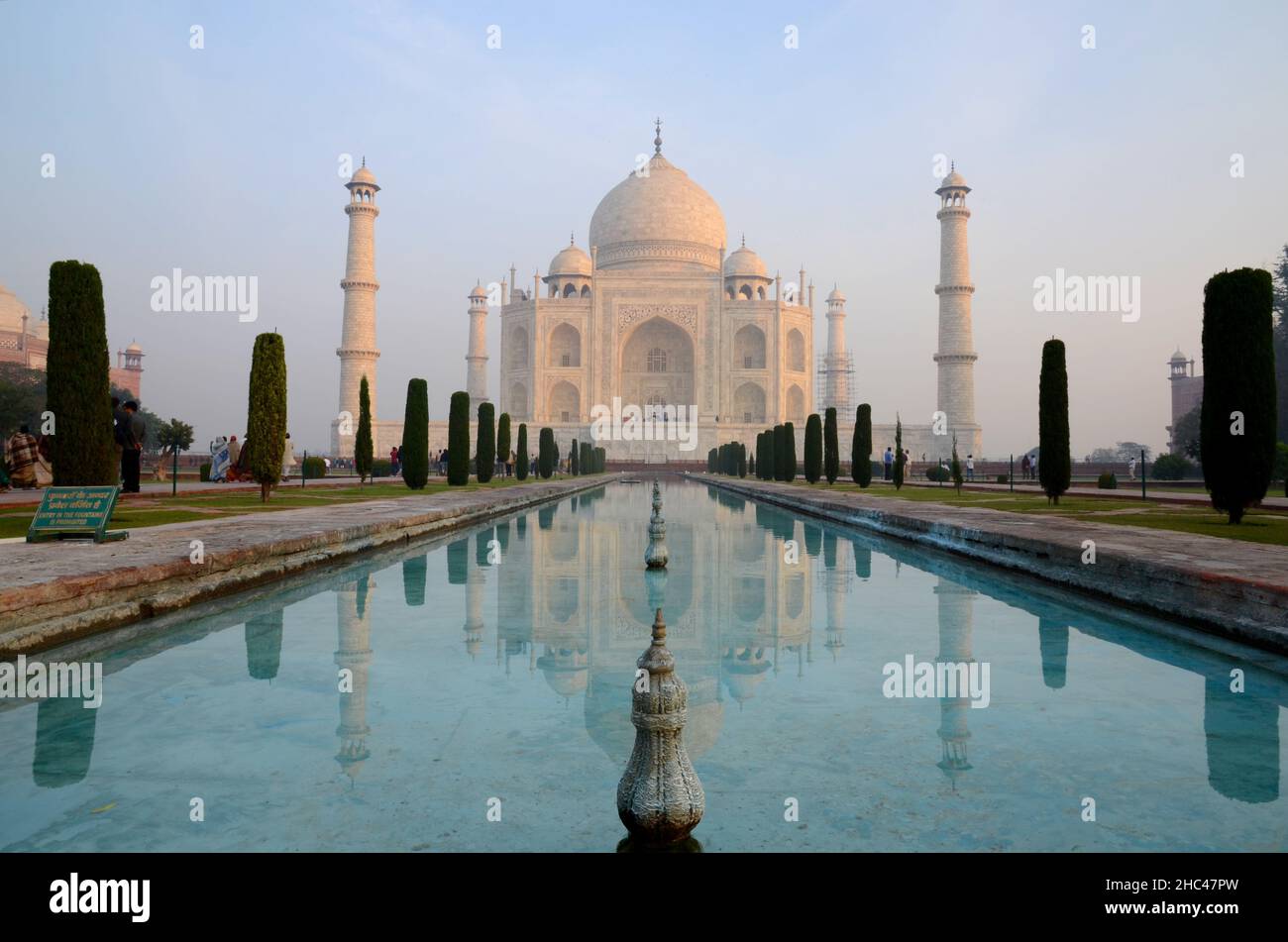 Beautiful Taj Mahal, reflecting in the pools Stock Photo