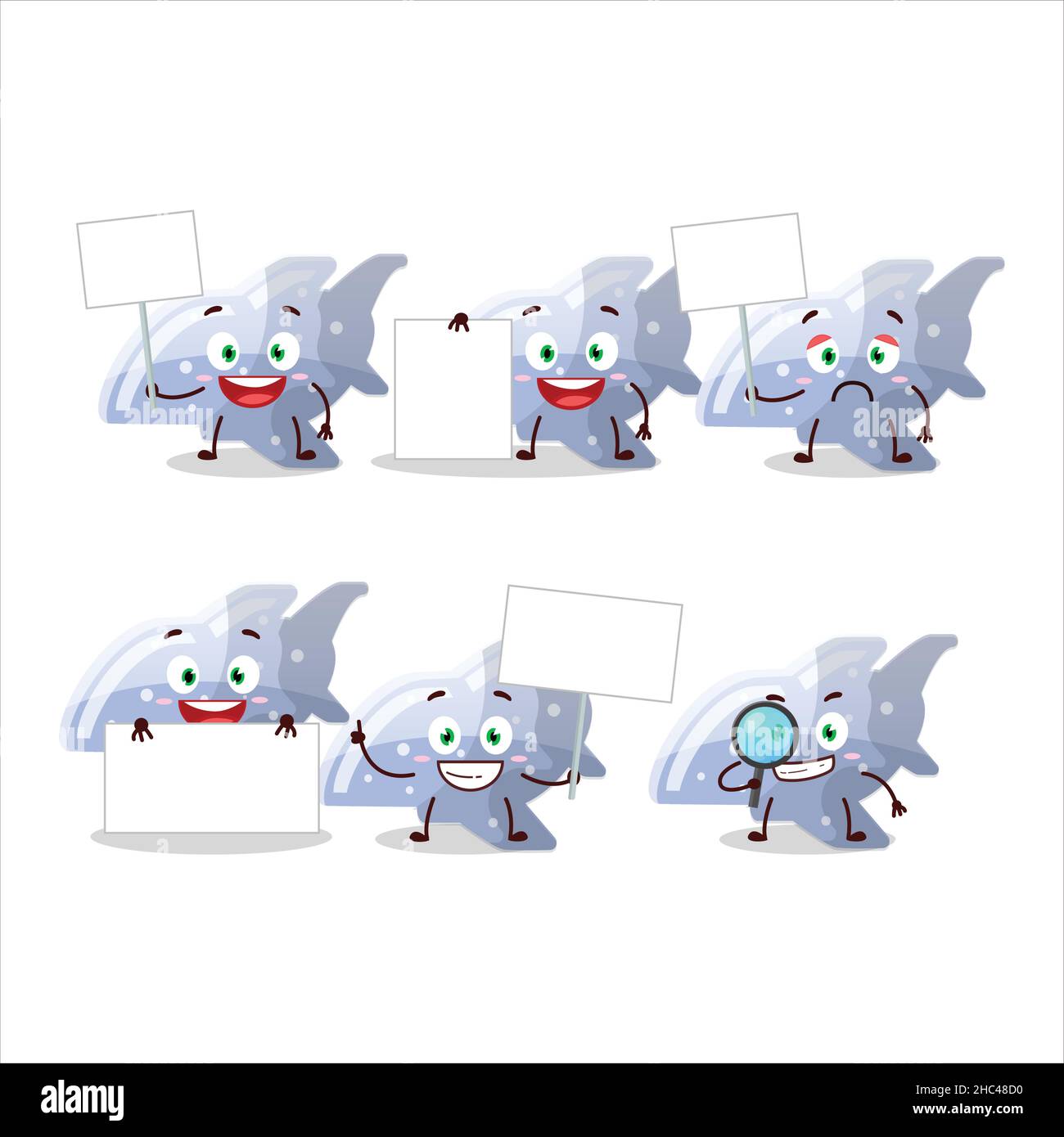 Plane blue gummy candy cartoon character bring information board