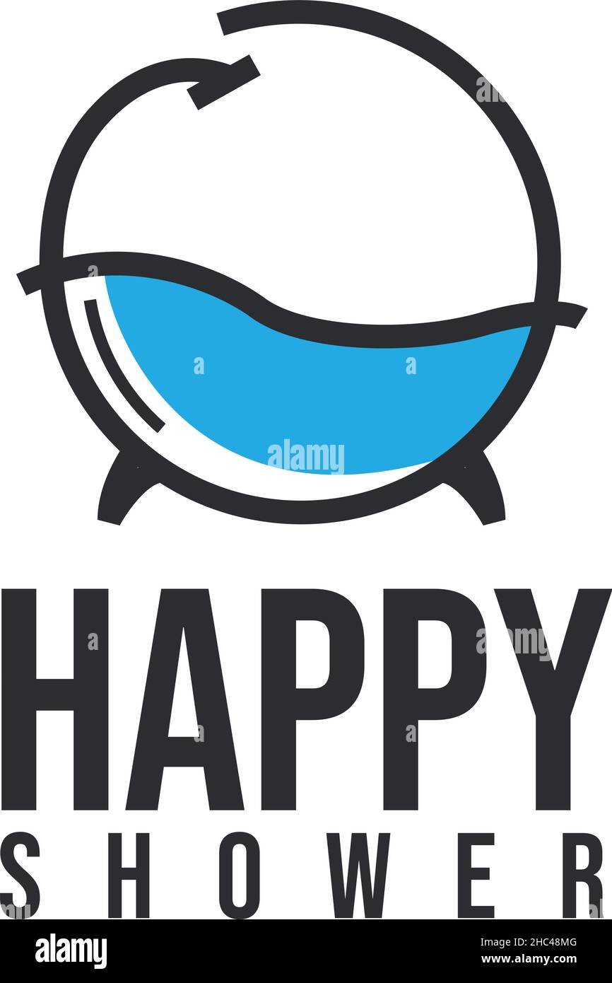 Modern colorful HAPPY SHOWER clean logo design Stock Vector Image & Art
