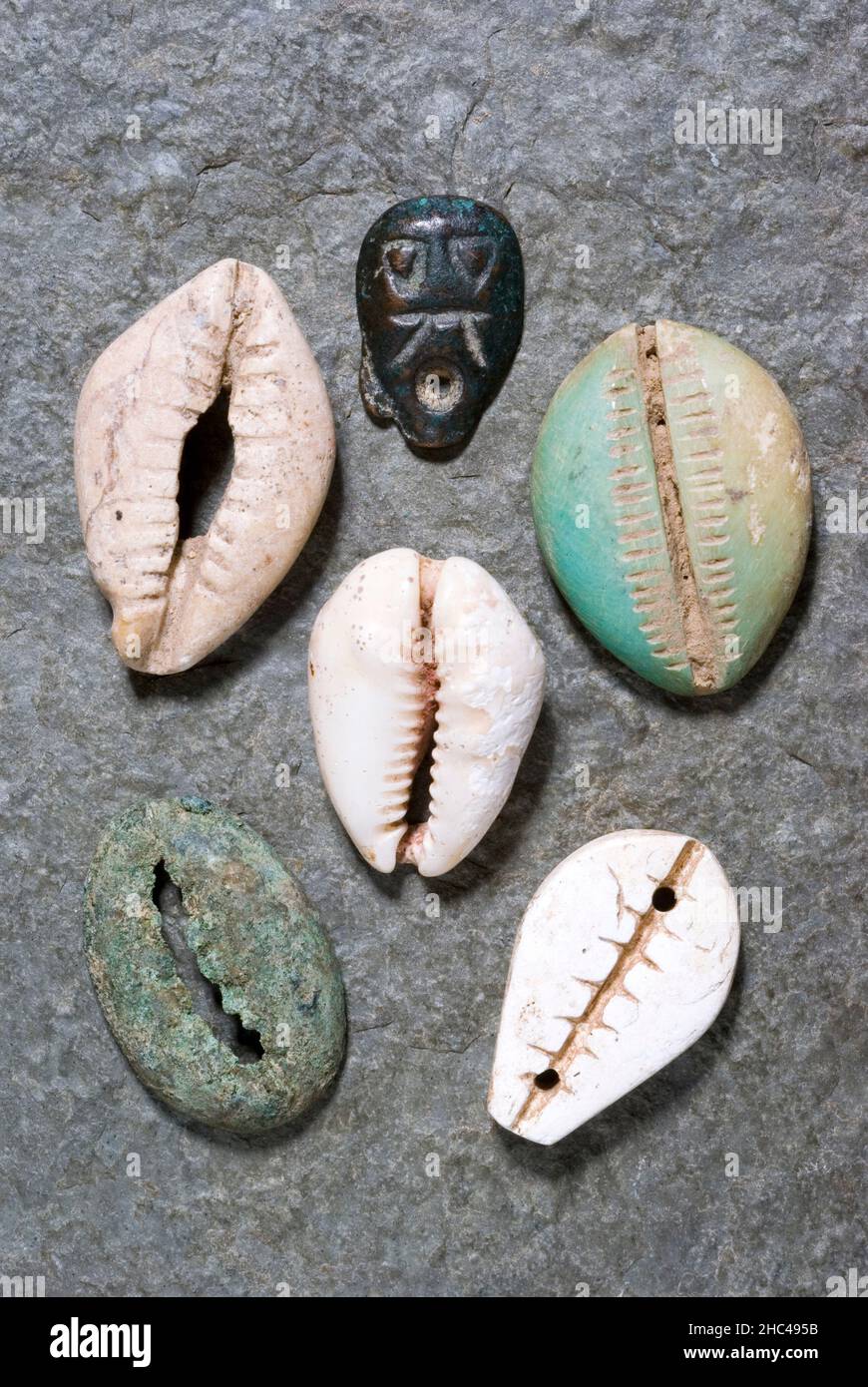 Ancient Chinese Cowrie Shell & Imitations Stock Photo