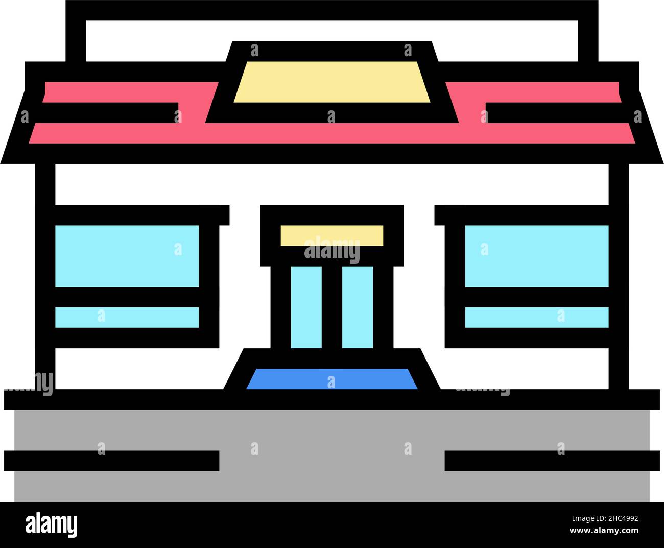 eatery cafeteria building color icon vector illustration Stock Vector ...