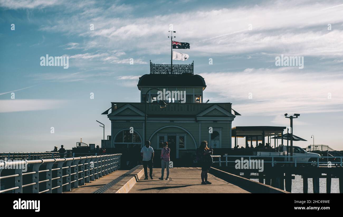 St Kilda Pavilion. Historic kiosk at the end of St Kilda Pier, St Kilda
