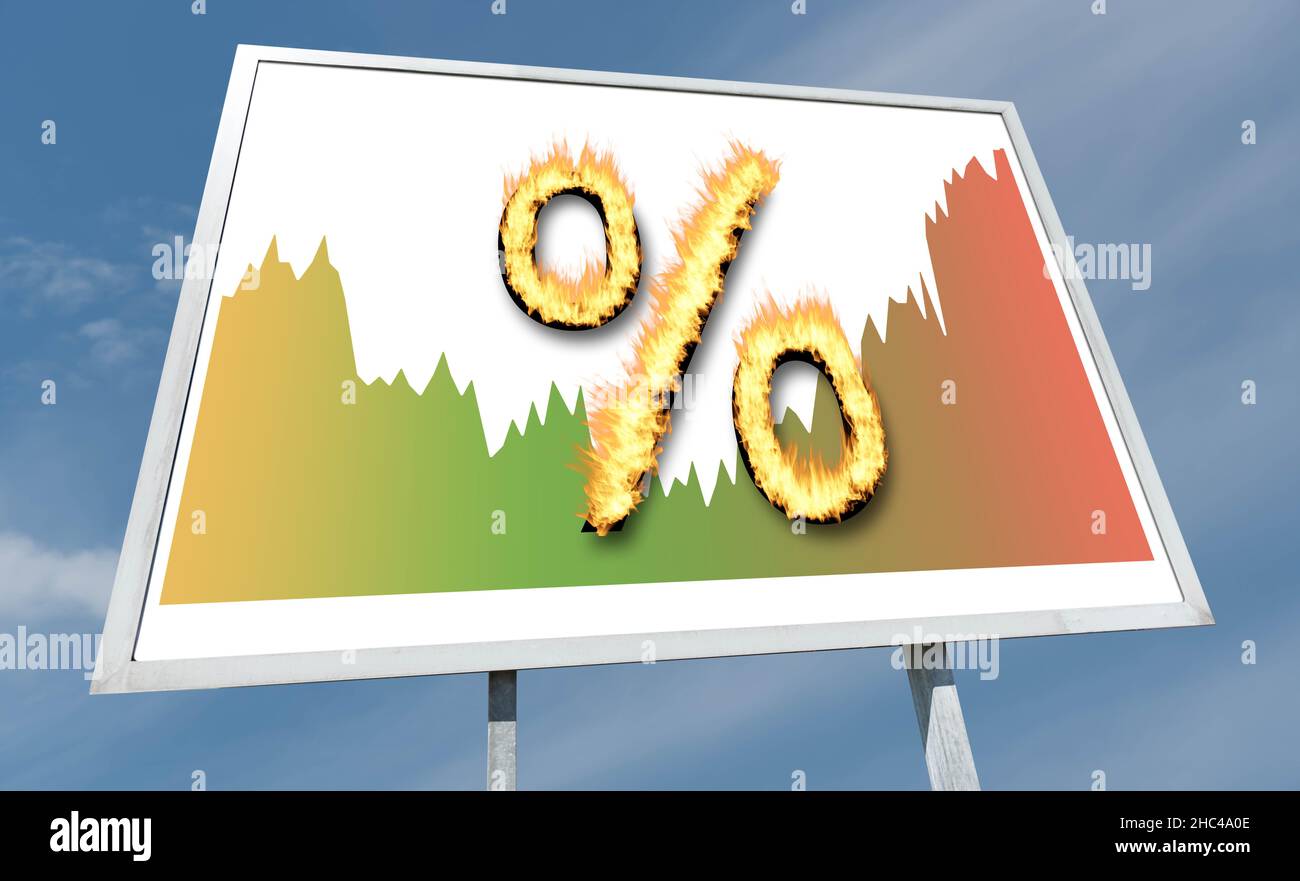 Interest rates concept drawn on a billboard Stock Photo - Alamy