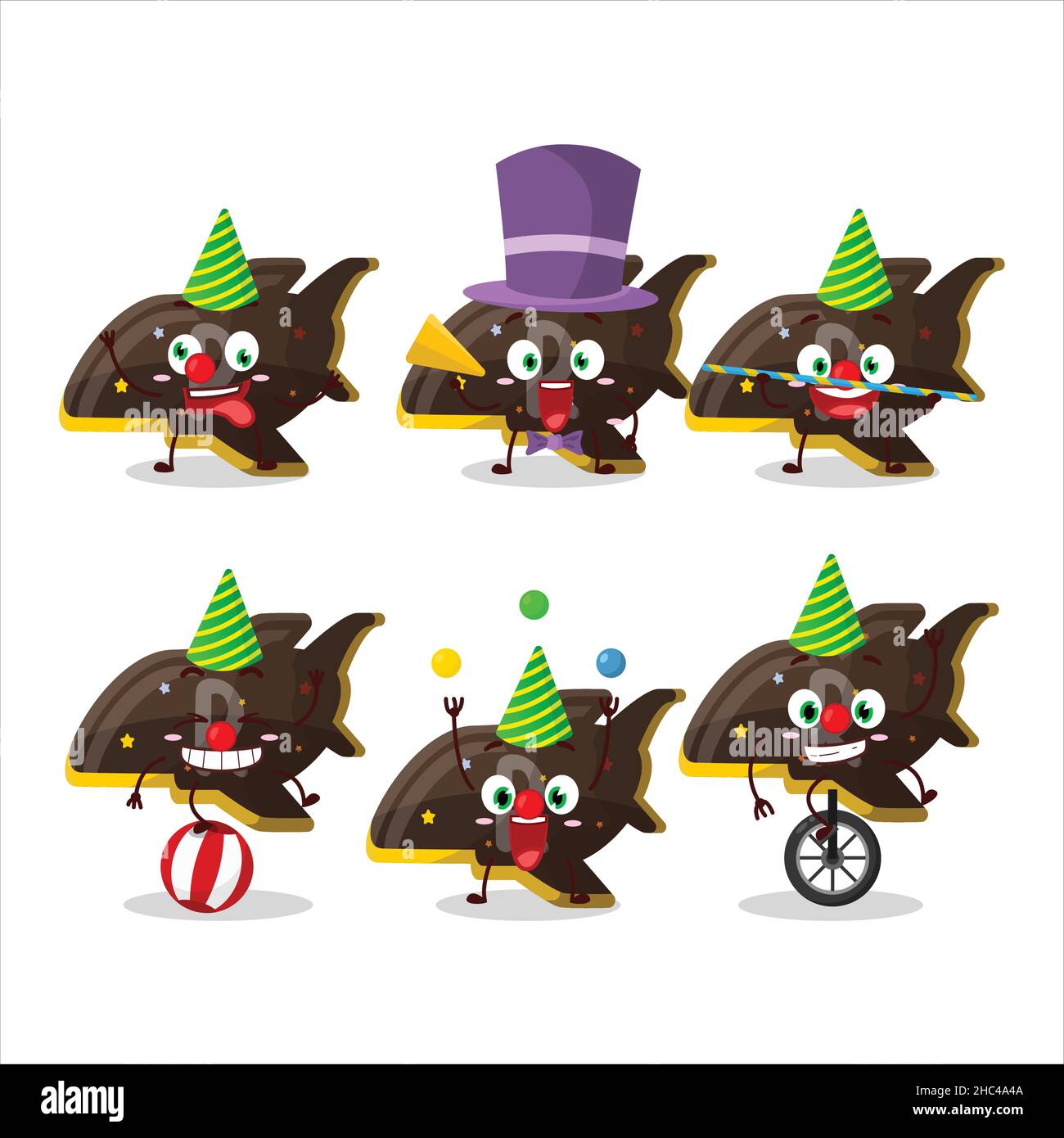 Cartoon character of plane chocolate gummy candy with various circus