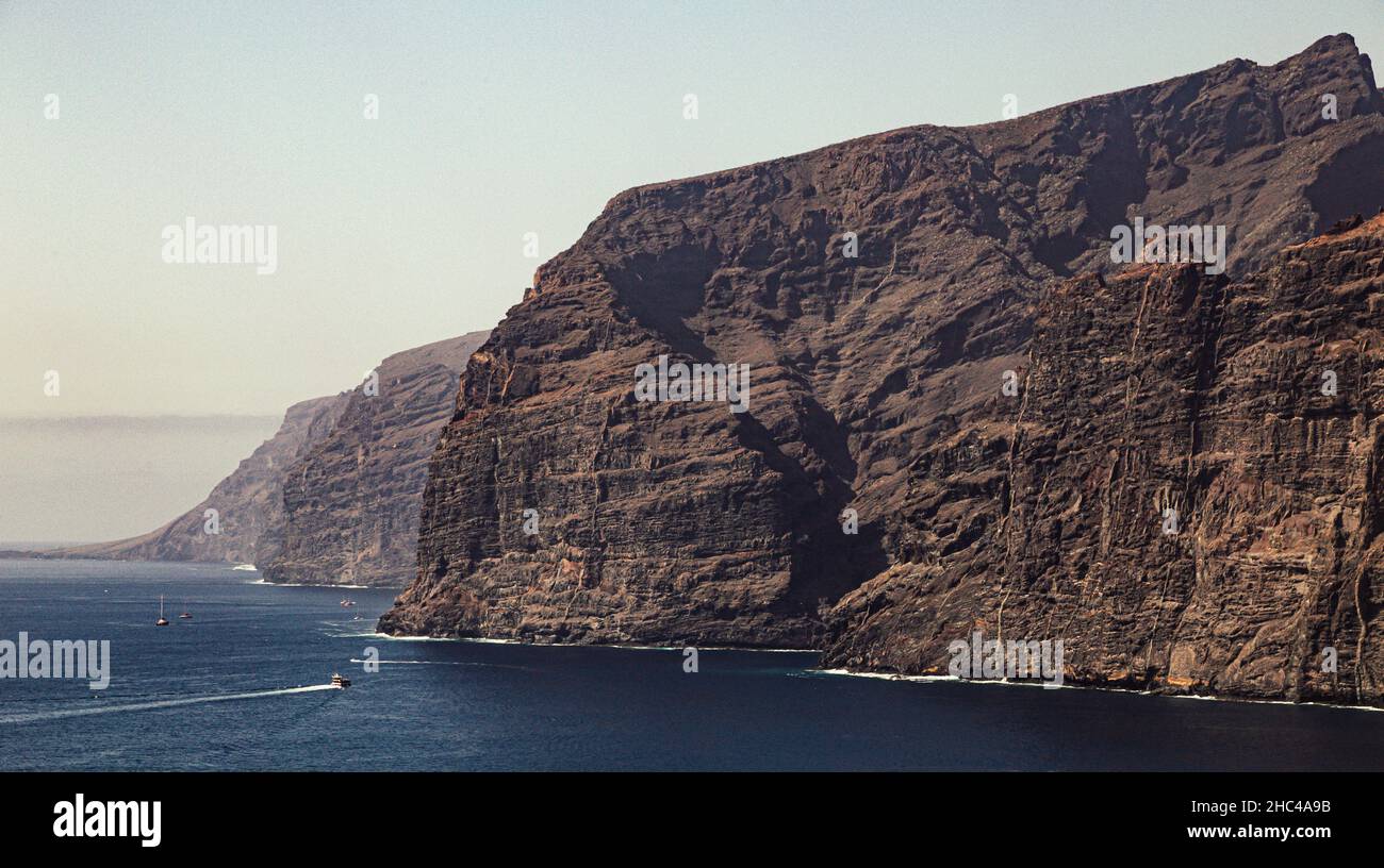 Los Gigantes cliffs from the observation deck above the city on Tenerife Stock Photo