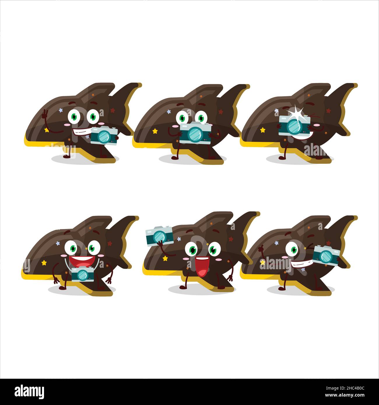 Photographer profession emoticon with plane chocolate gummy candy