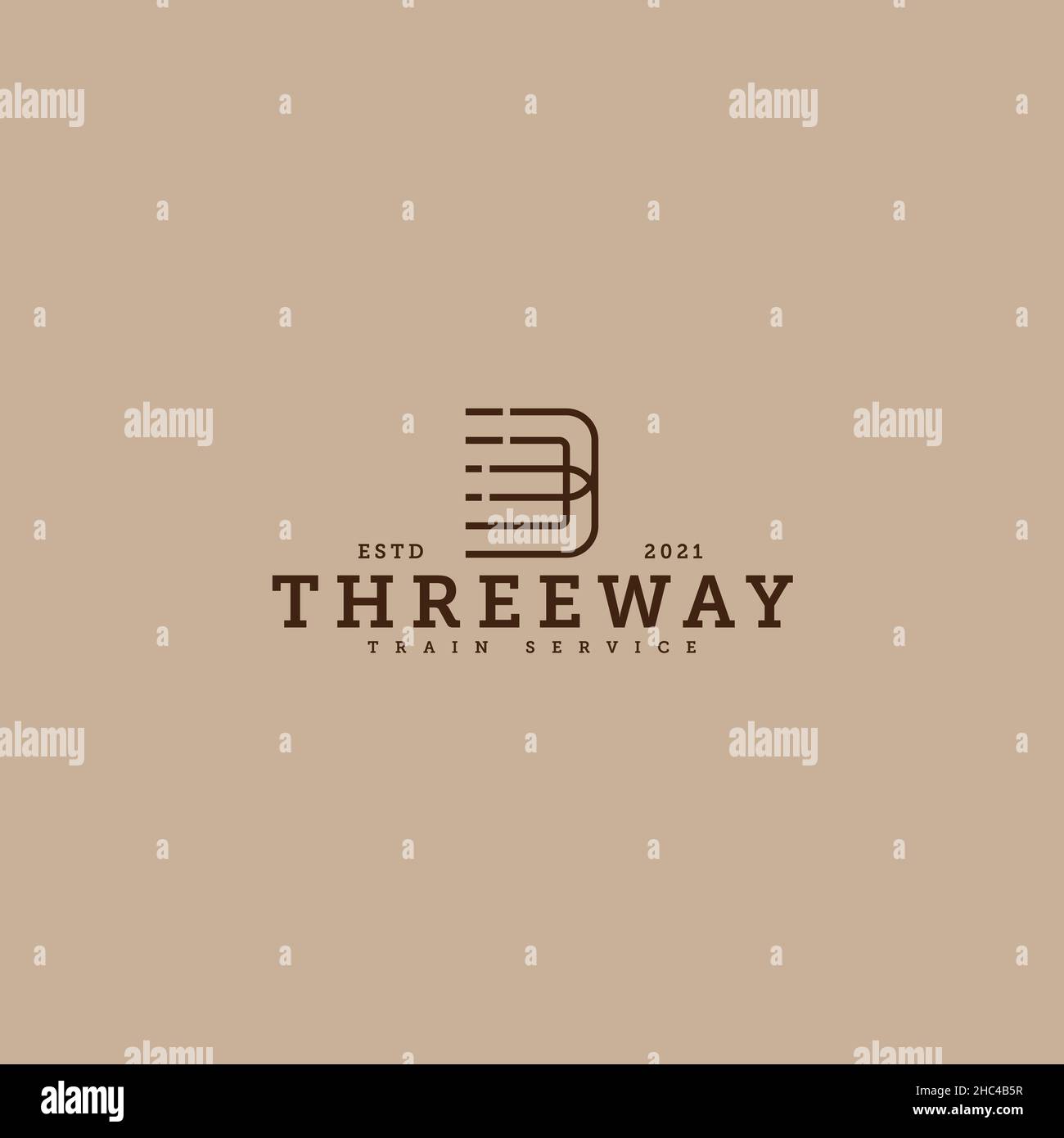 Minimalist flat design THREEWAY exit logo design Stock Vector