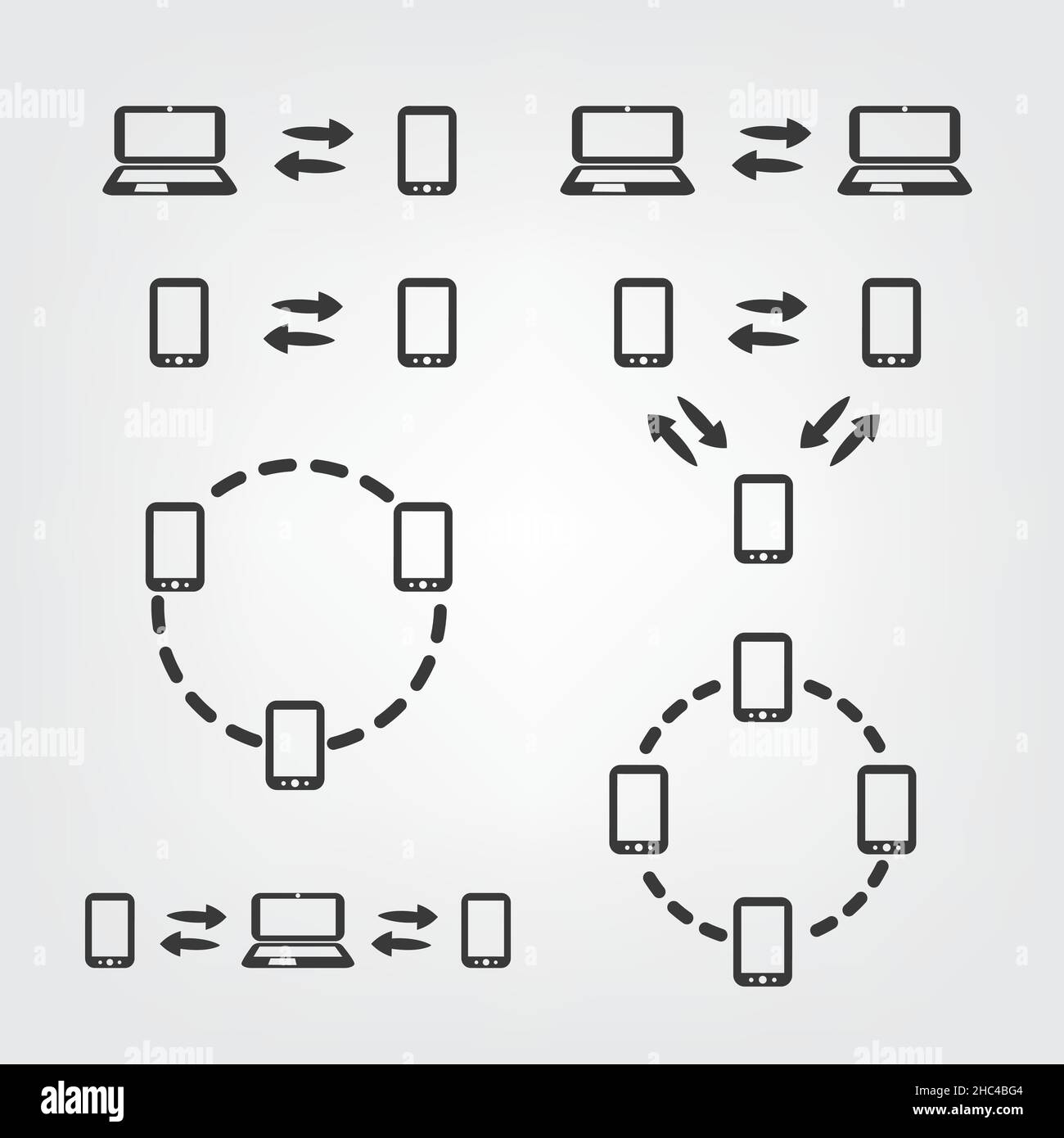 Networks, Connections: Social, Internet, Cloud Computing Icons Stock Vector