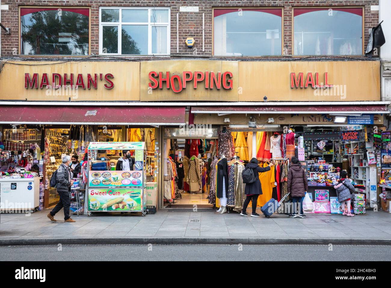 Southall High Street and Madhan's Shopping Mall, stores and shops in