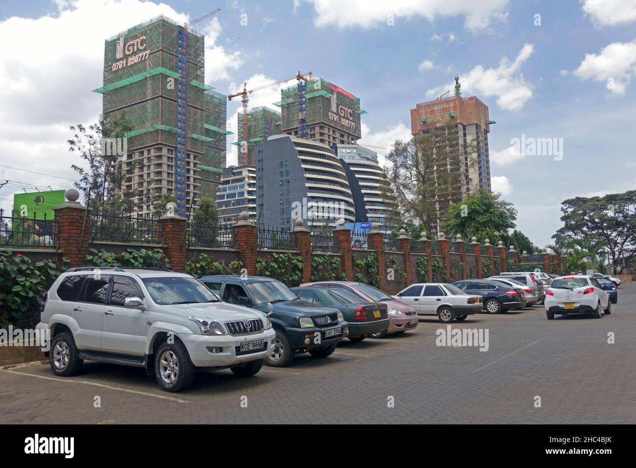 Constructing the Global Trade Centre GTC modern hi-rise development in Nairobi Kenya Stock Photo