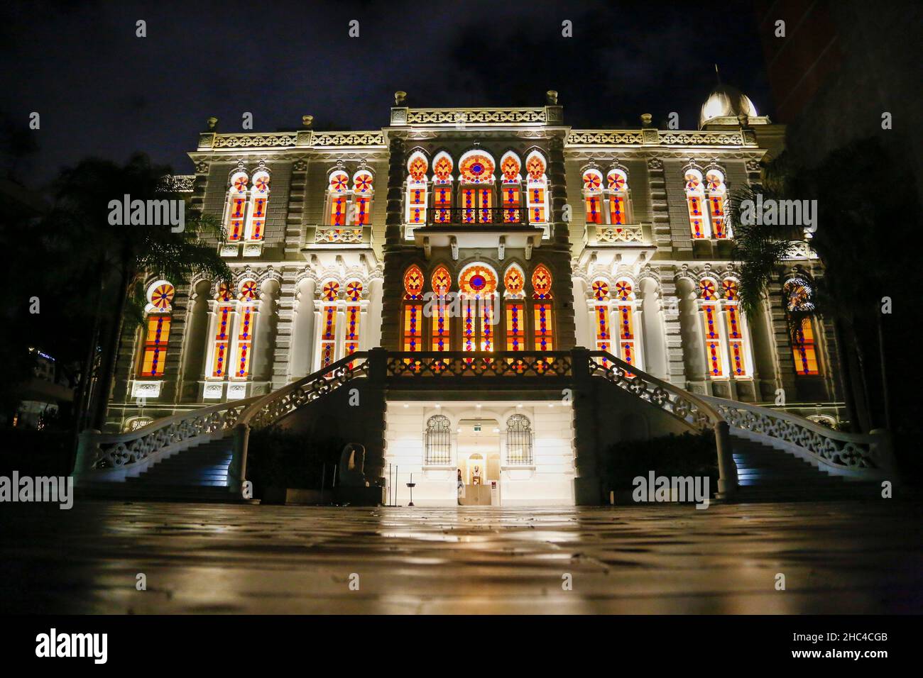 Night view of the Nicolas Sursock Museum in Beirut, Lebanon Stock Photo