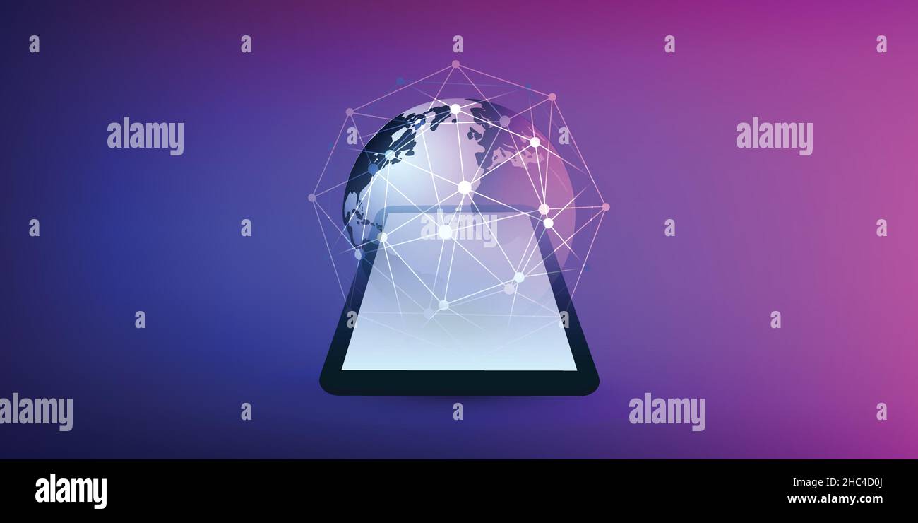 Cloud Computing Design Concept with Earth Globe and Tablet PC - Digital ...