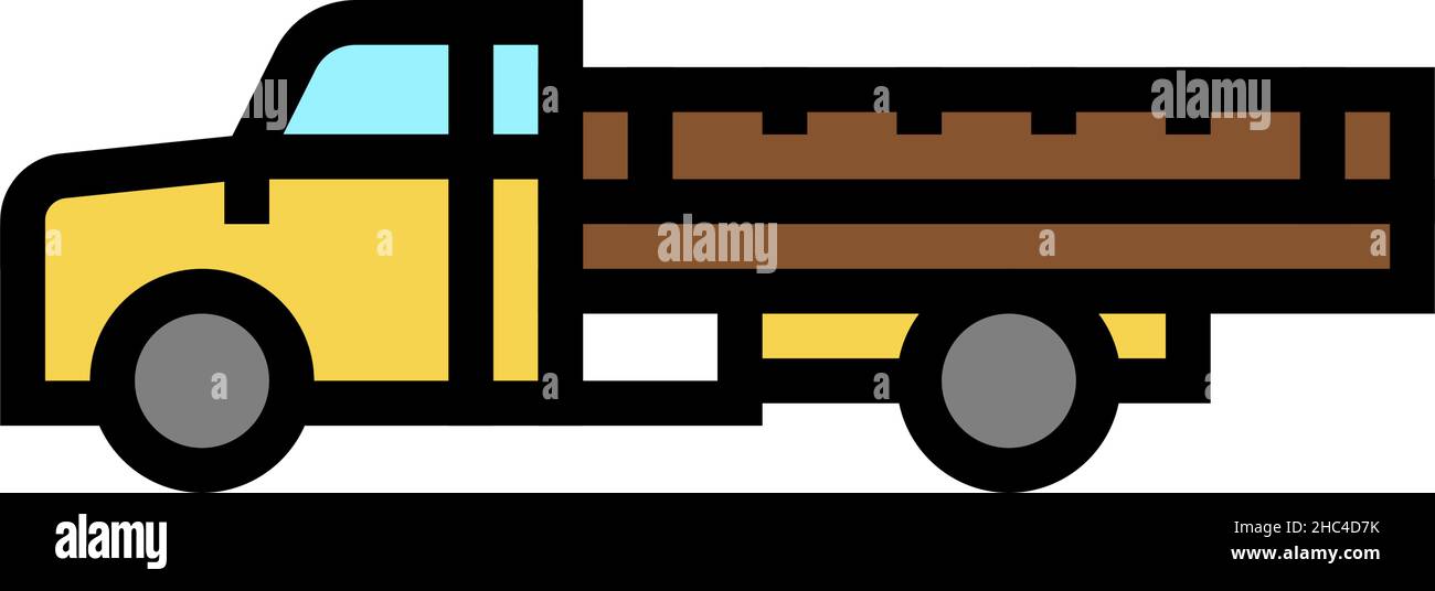 truck farm transport color icon vector illustration Stock Vector Image ...
