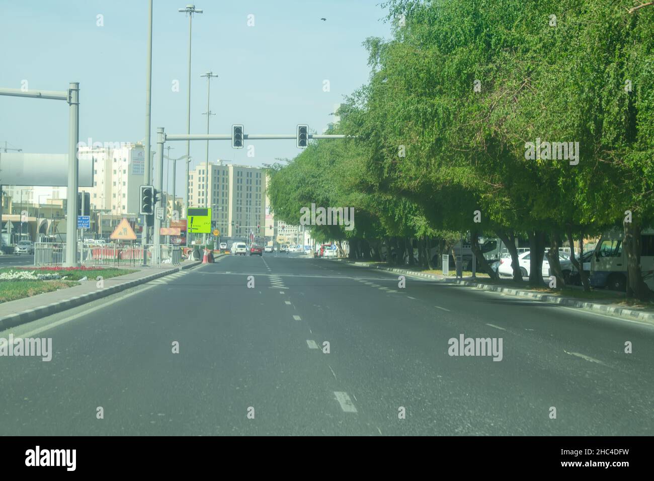Doha Roads and traffic Old airport road Stock Photo