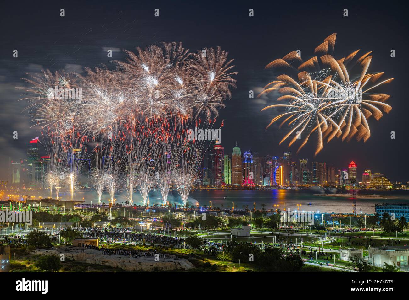 Qatar National Celebration Fireworks at Corniche 2021 Stock Photo Alamy