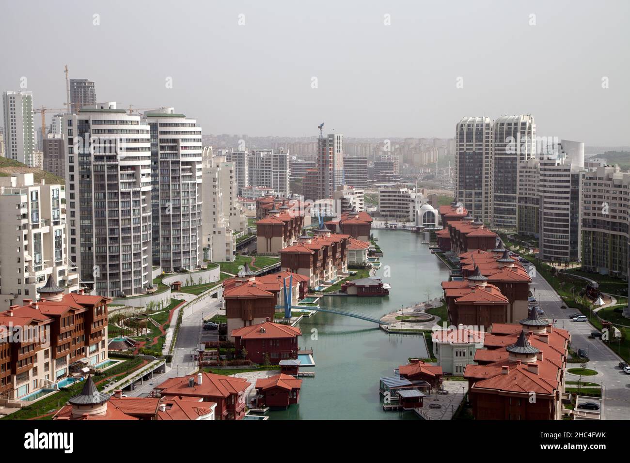 A modern complex of apartments, pool and villas.Istanbul province Stock ...