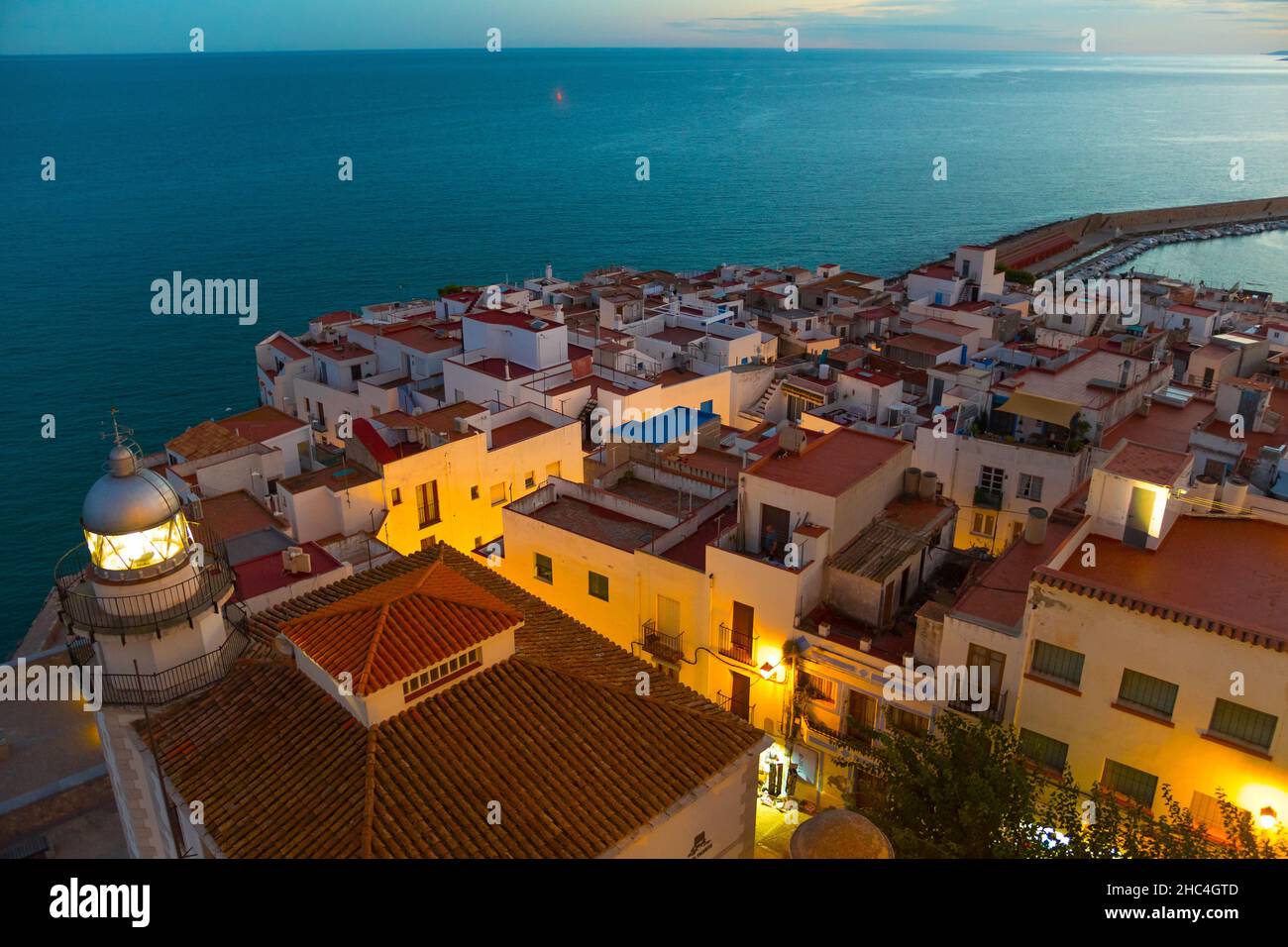 Peniscola from above in Spain Stock Photo