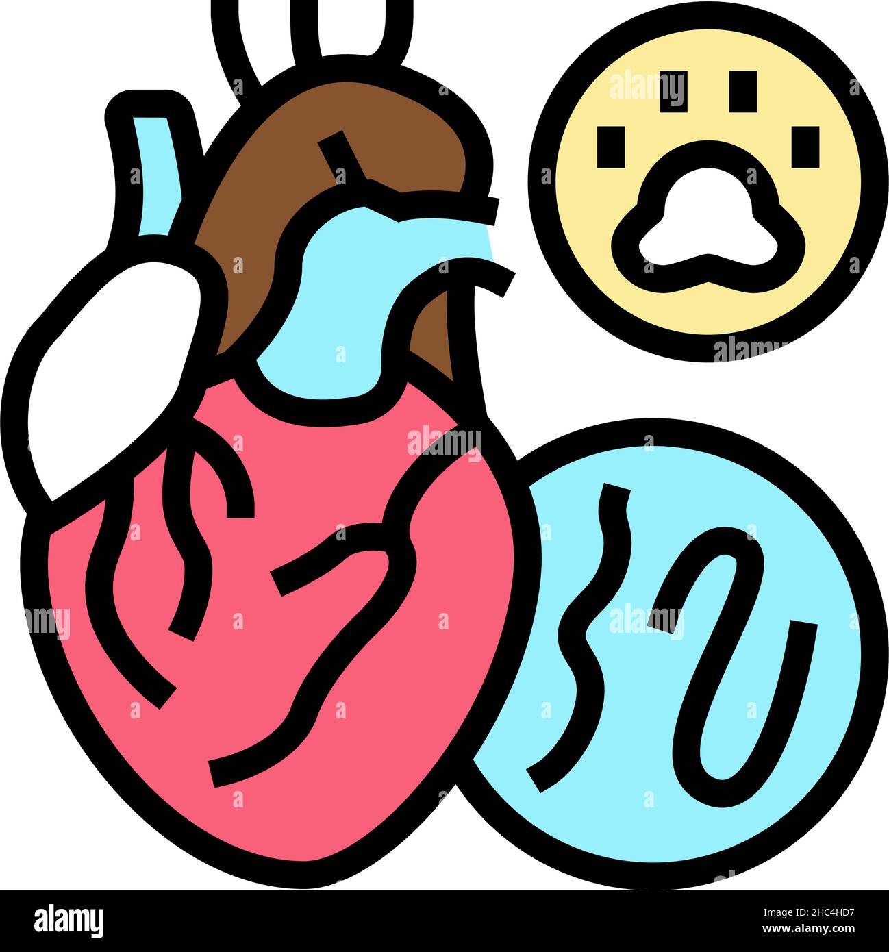 heartworm disease color icon vector illustration Stock Vector Image ...