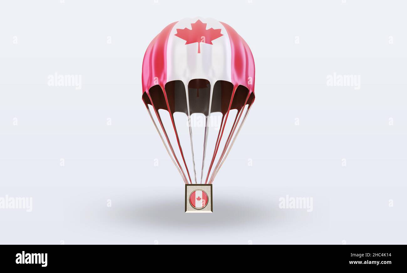 3d parachute Canada flag rendering front view Stock Photo Alamy
