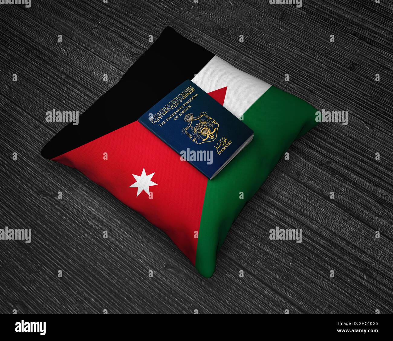 Official passport of Jordan with Jordanian Flag Pillow Stock Photo Alamy