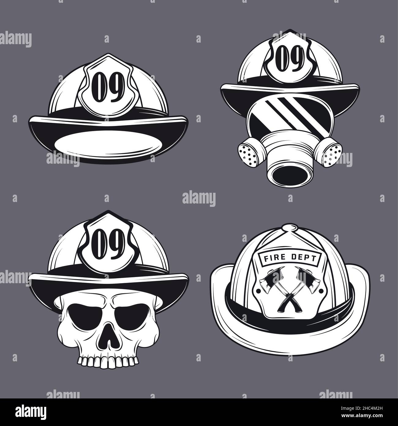 firefighter helmet icons Stock Vector Image & Art - Alamy