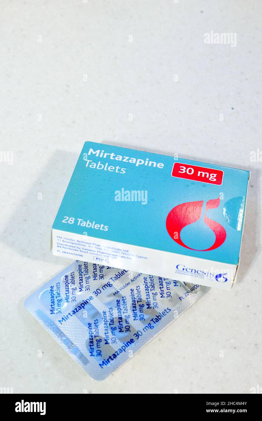 Mirtazapine, an atypical antidepressant, otherwise known as Remeron and Zispin, used in the