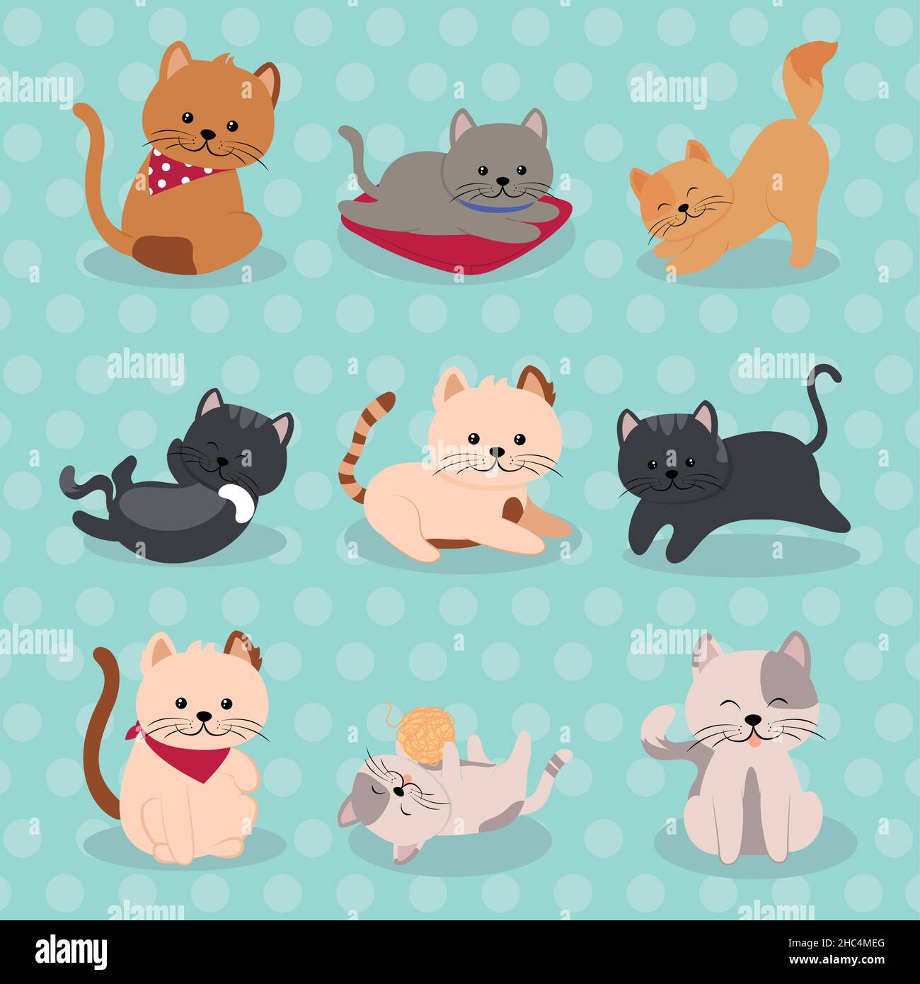 icon set cats Stock Vector Image & Art - Alamy