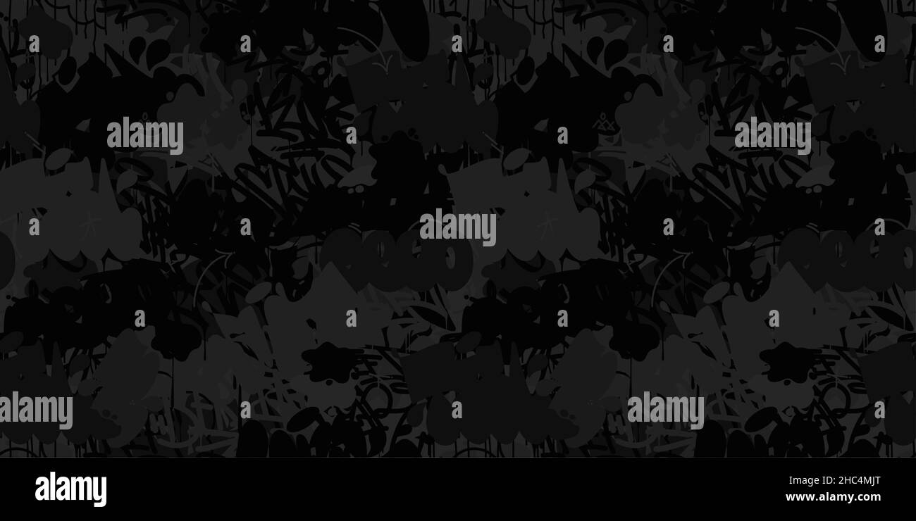 Seamless Dark Black Abstract Hip Hop Street Art Graffiti Style Urban ...