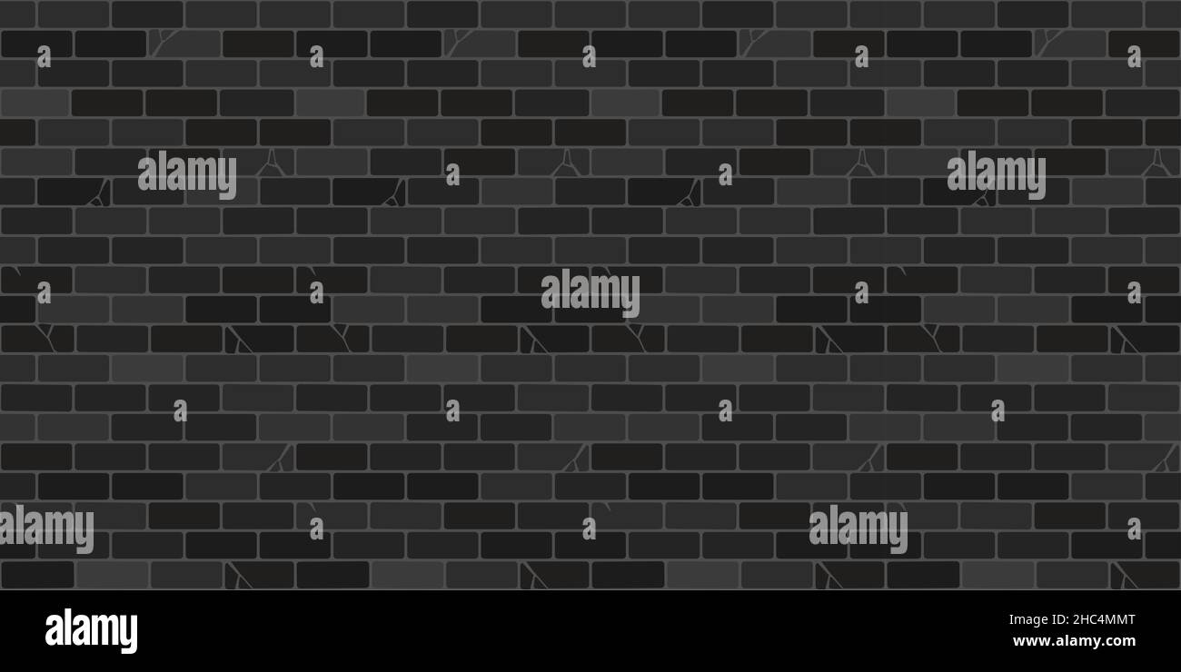 Seamless Dark Brick Wall Texture Decorative Background Vector Illustration Stock Vector