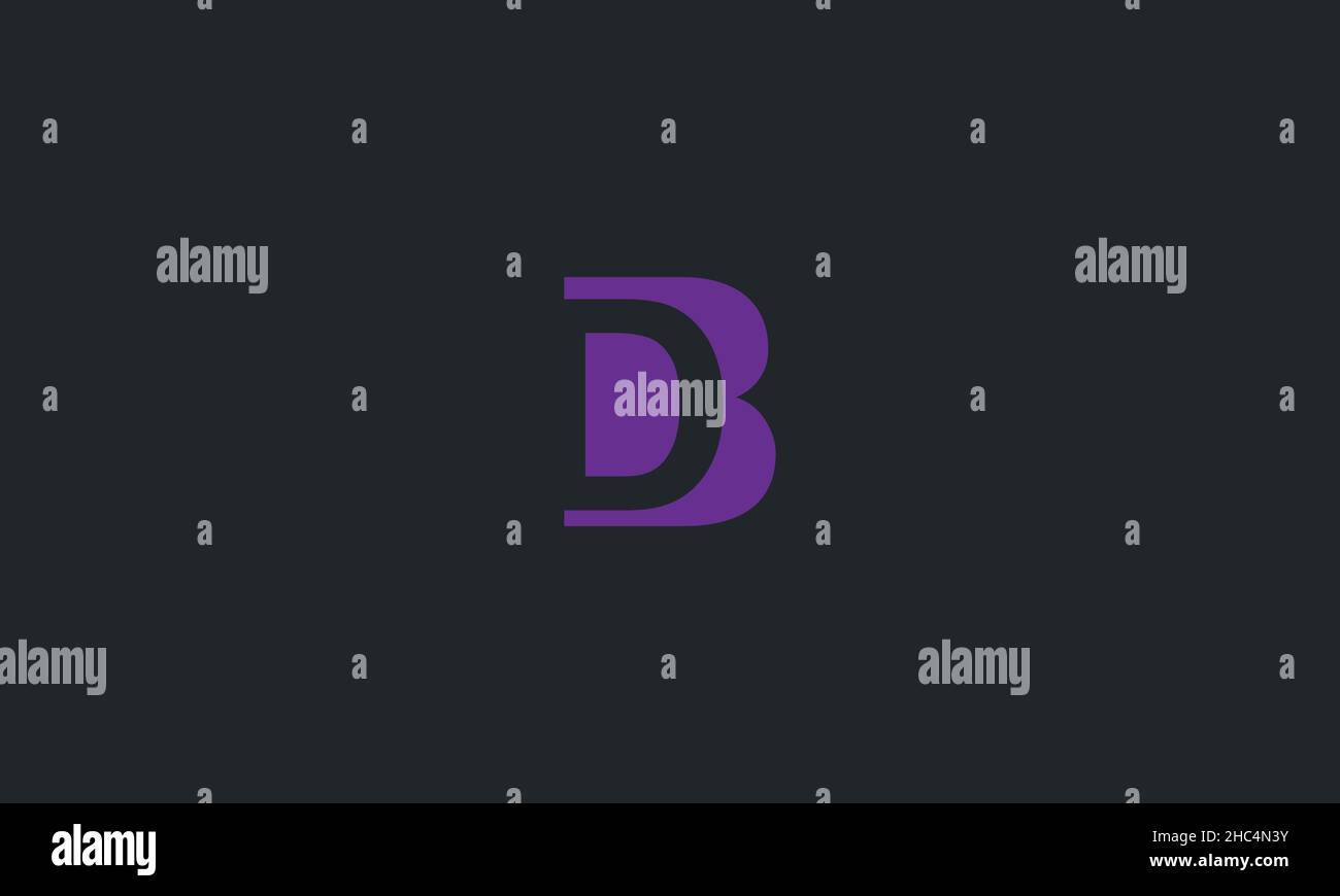 Initial letter BD uppercase modern logo design template elements. Vector Stock Vector