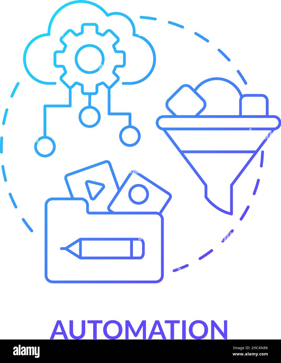 Automation blue gradient concept icon Stock Vector Image & Art - Alamy