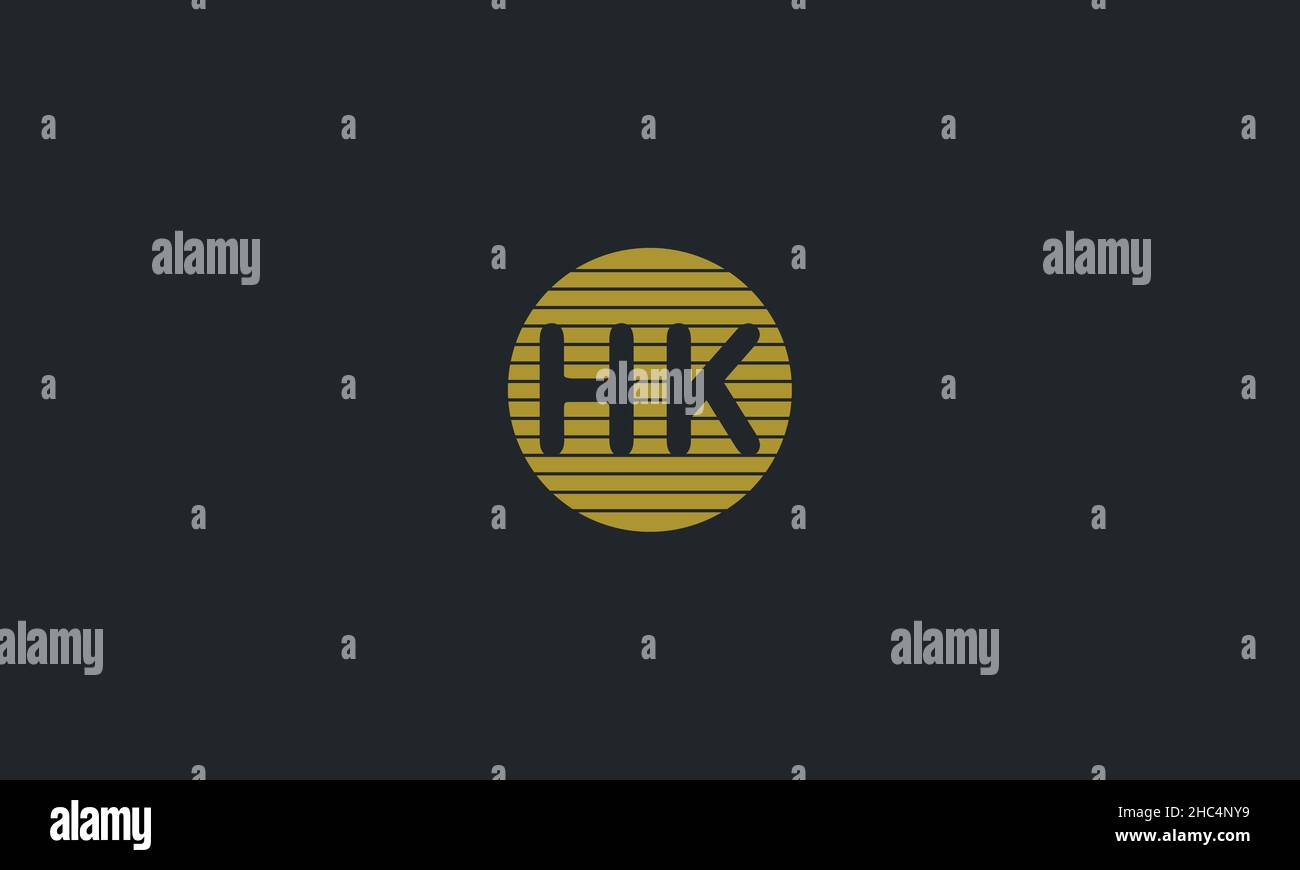 Initial letter HK uppercase modern logo design template elements. Vector Stock Vector