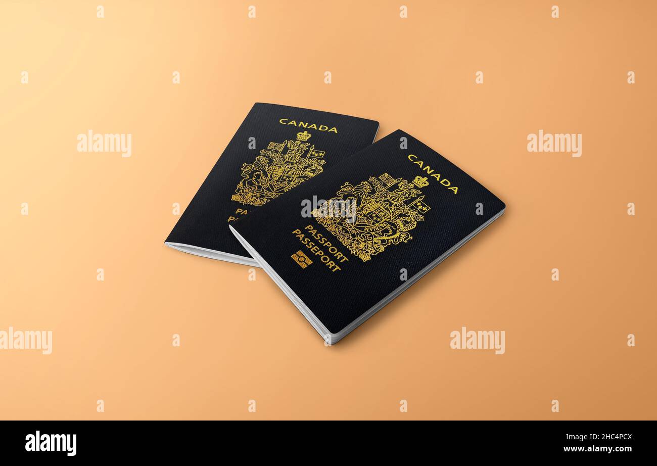 passports of Canada ,Canadian passports issued to citizens of Canada Stock Photo